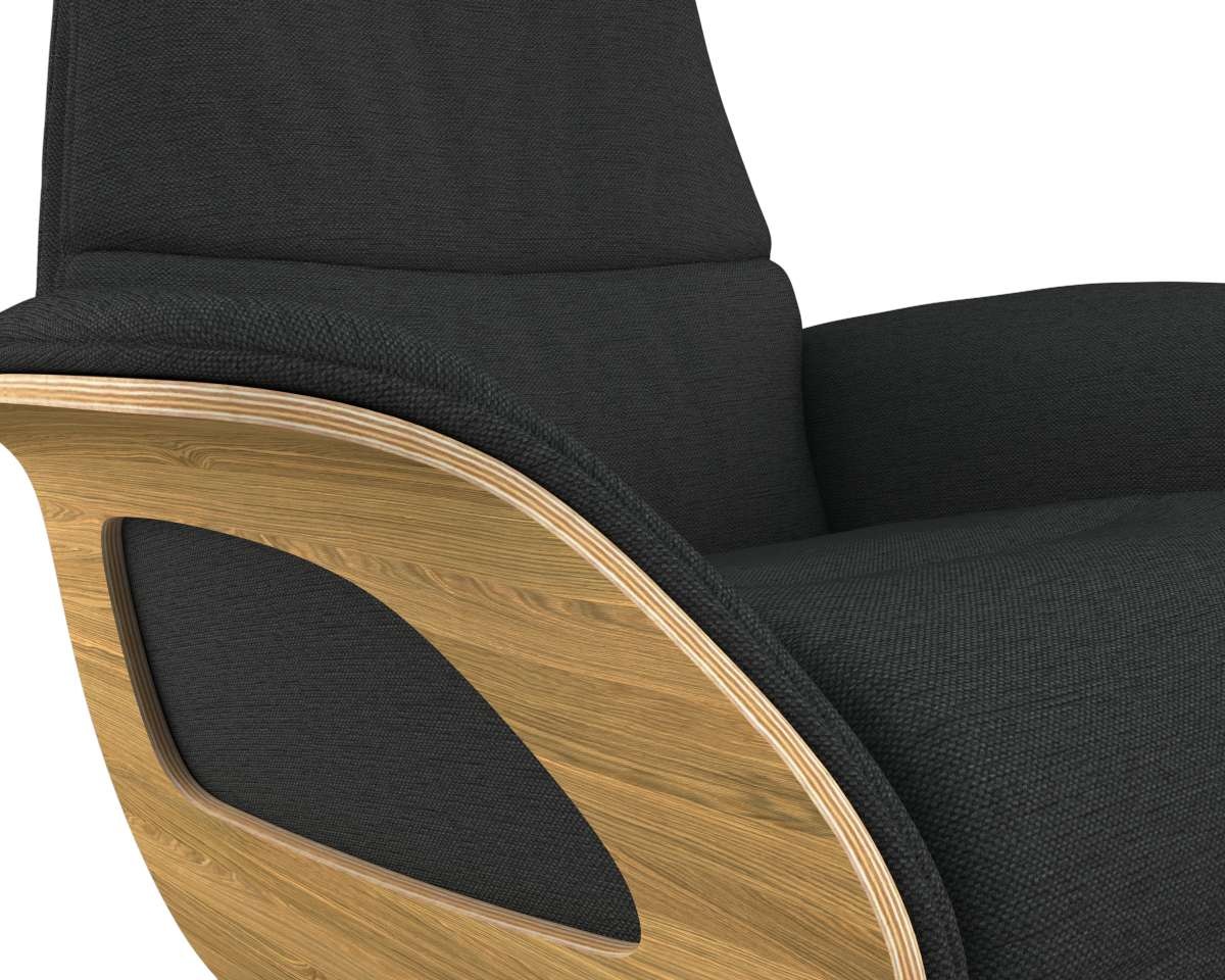 FLEXLUX Relaxsessel »Clement elektrischer Funktionsessel«, Größe M, Rücken & Fußteil elektrisch, Akku, Arml. Eiche, Fuß Alu