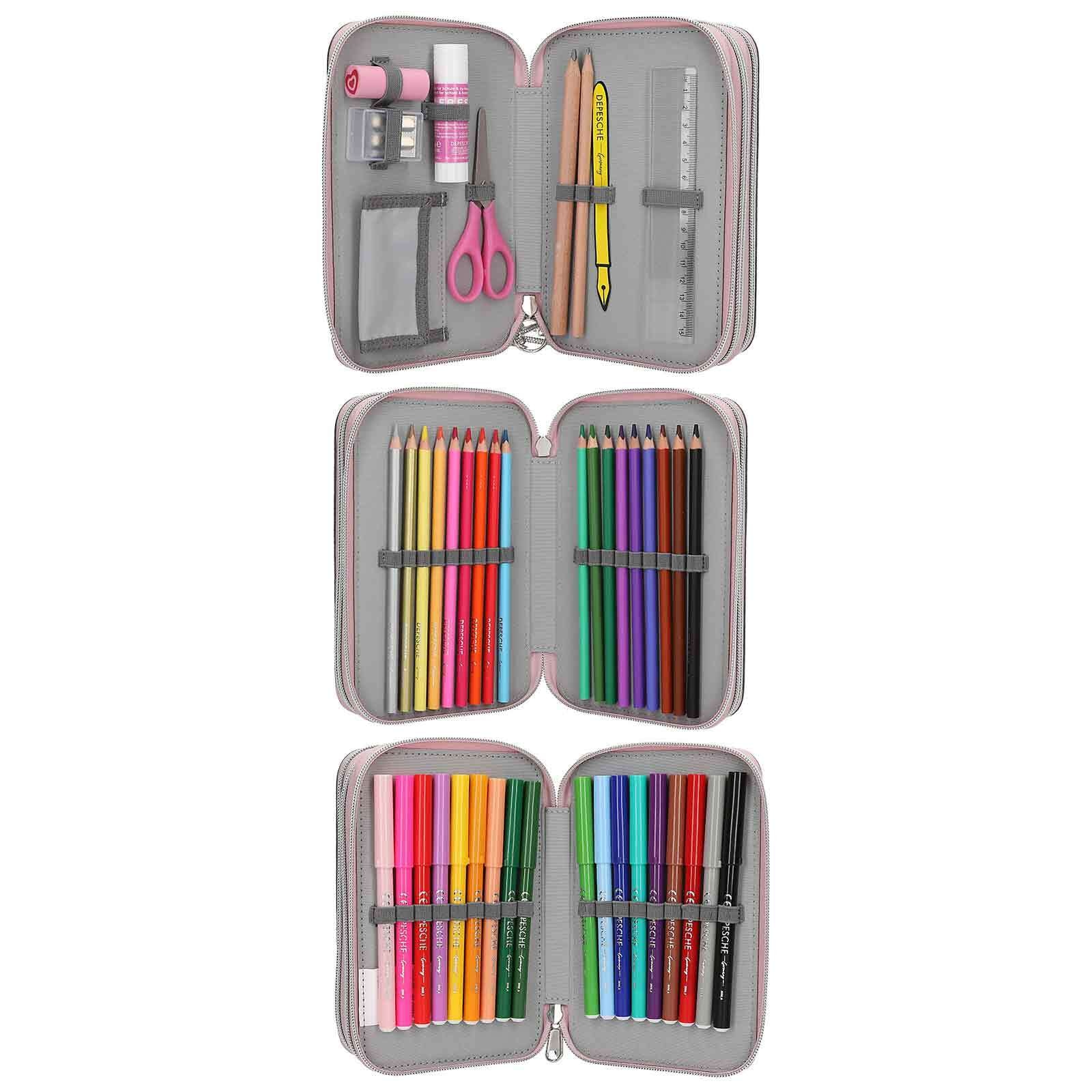 Depesche Buntstift »3-Fach Federtasche MY BFF TOPModel 7,5 x 13 x 20 cm altrosa«