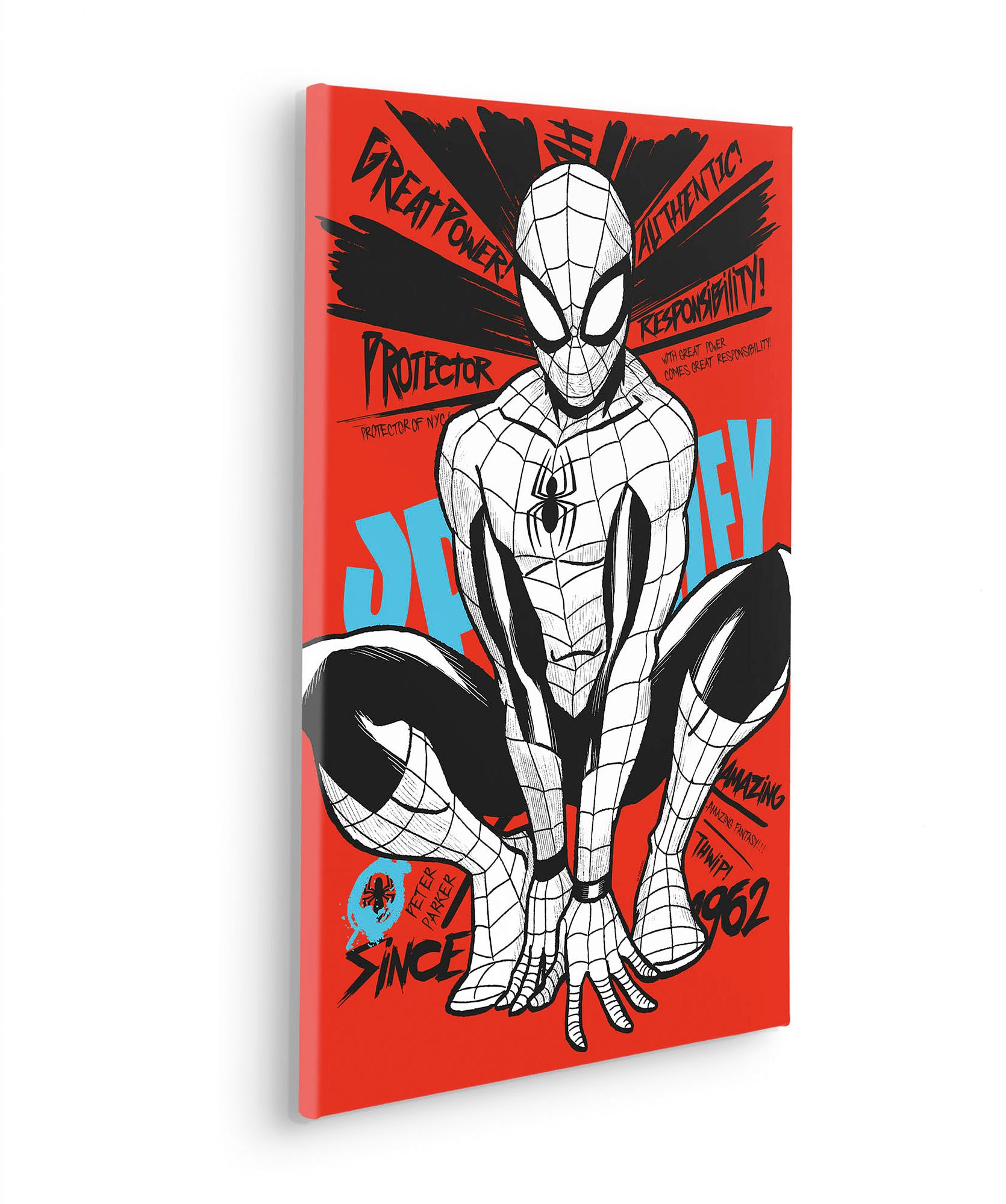 Komar Leinwandbild »Spider-Man Protector of NYC - Größe 40 x 60 cm«, Disney, (1 St., 40 x 60 cm (Breite x Höhe), Keilrahmenbild mit Echtholzrahmen, Kinderzimmer