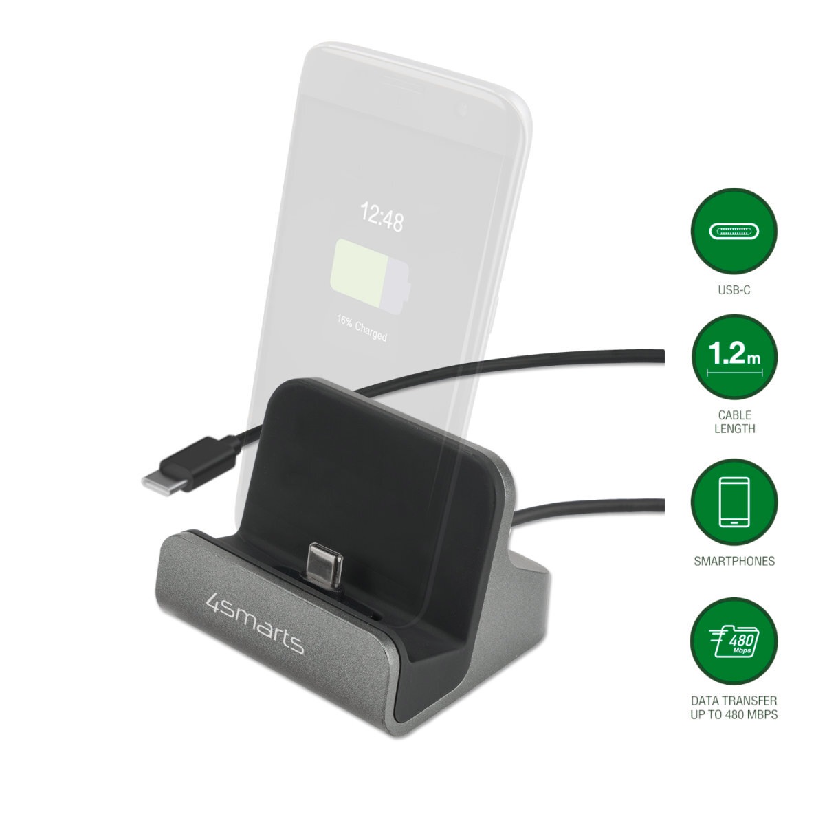 4smarts Ladestation »VoltDock Charging Stand USB-C 60W«