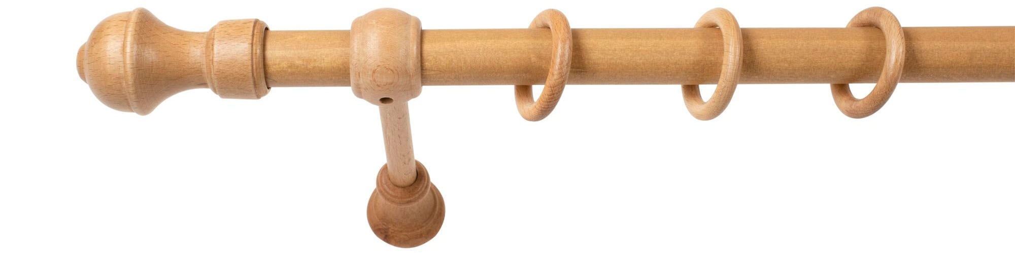 SN DECO GROUP Gardinenstange »Ares«, 1 läufig-läufig, Fixmaß, 28 mm, Holz, verschiedene Längen und Farben, Komplettset