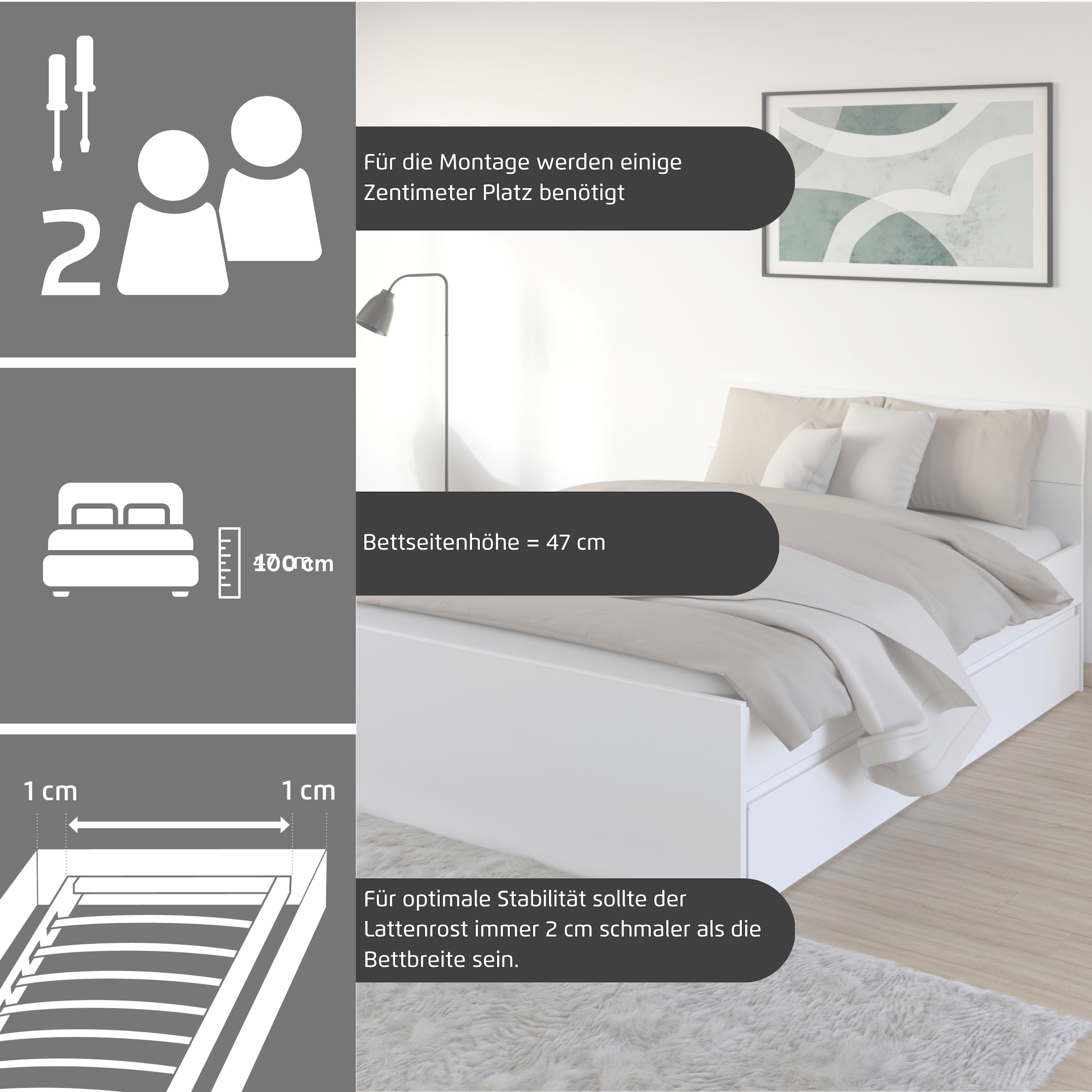 rauch Jugendzimmer-Set »Komplettzimmer Schlafzimmer-Set (5-St.) Jugendzimmer-Set JOEL« Set, Bett 90x200 oder 140x200 cm, Ausstattungspakete BASIC/CLASSIC/PREMIUM, 5 Stk. tlg.