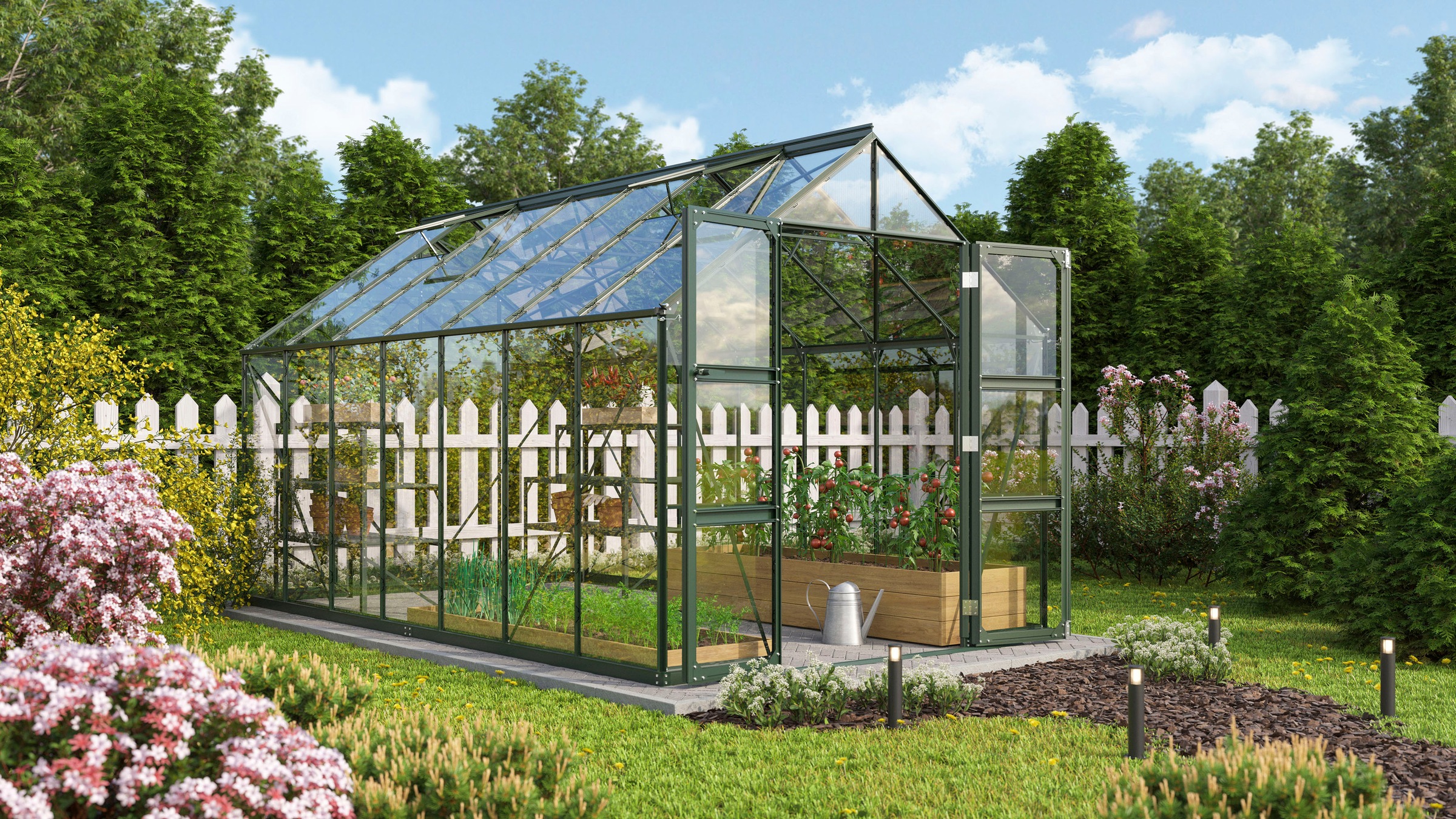 Vitavia Gewächshaus »Domus 11500« Doppelschwingtüren und bodentiefer Türschwelle, 3 mm Sicherheitsglas
