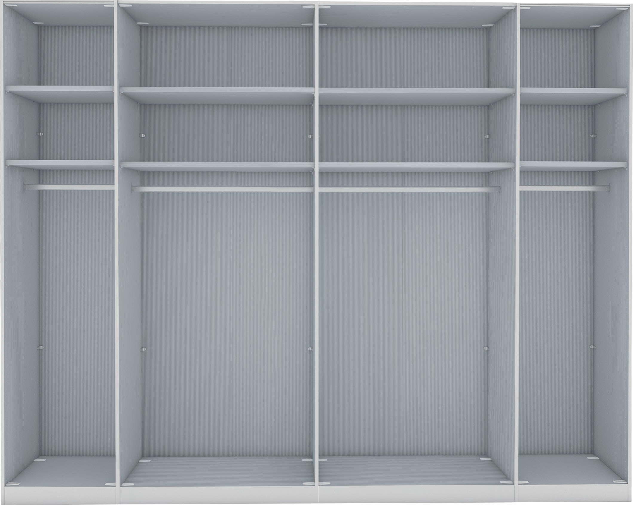 WIEMANN Falttürenschrank »Monaco, Kleiderschrank, Schrank, Wäscheschrank, mit edler Glasfront«, (2 Breiten, 2 Höhen 216/236 cm auswählbar, MADE IN GERMANY), inkl. gepämpften Schubkästen und Türen, mit Panoramaöffnung