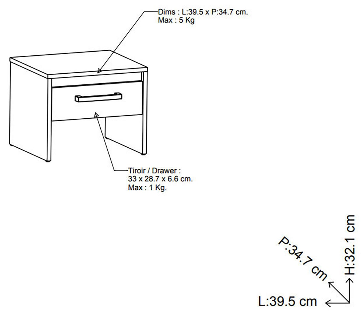 Demeyere GROUP Nachttisch »Watson« Nachttisch mit 1 Schublade