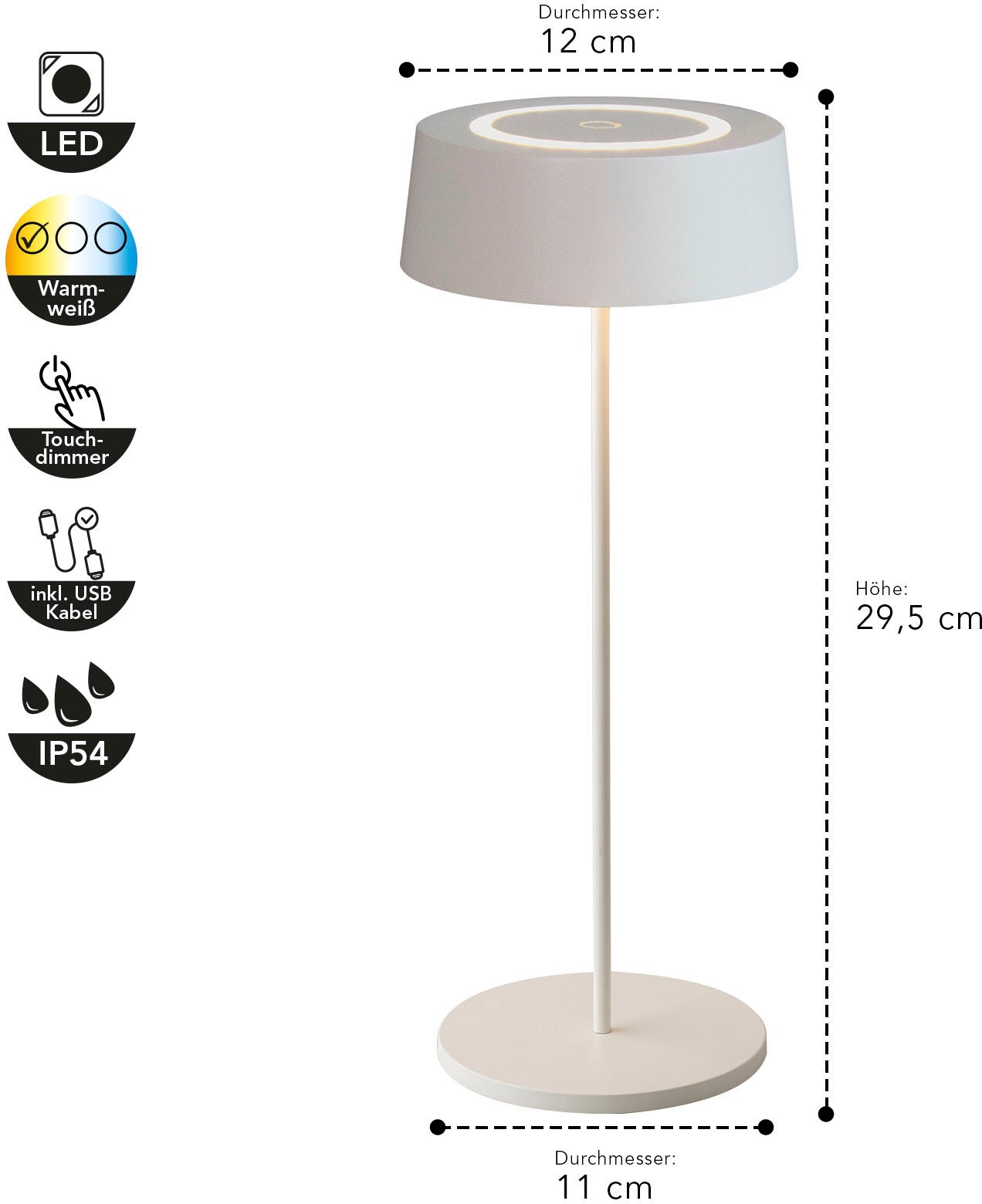 ECO-LIGHT LED Tischleuchte »COCKTAIL«, Leuchtmittel LED-Modul | LED fest integriert, SCHÖNER WOHNEN DESIGN AWARD