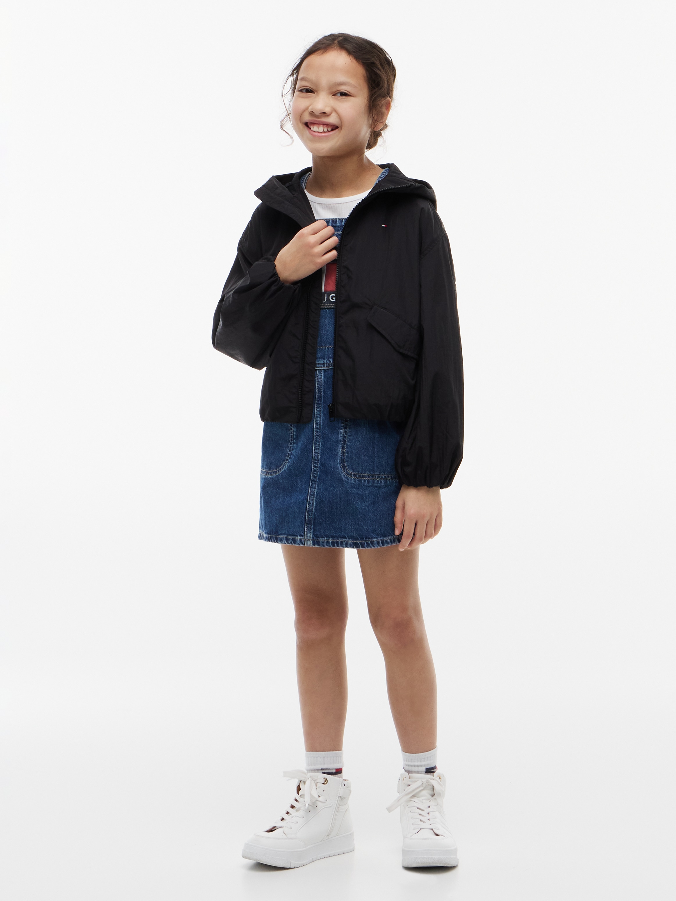 Tommy Hilfiger Outdoorjacke Regular Fit, Kinder bis 16 Jahre, großer Rückendruck
