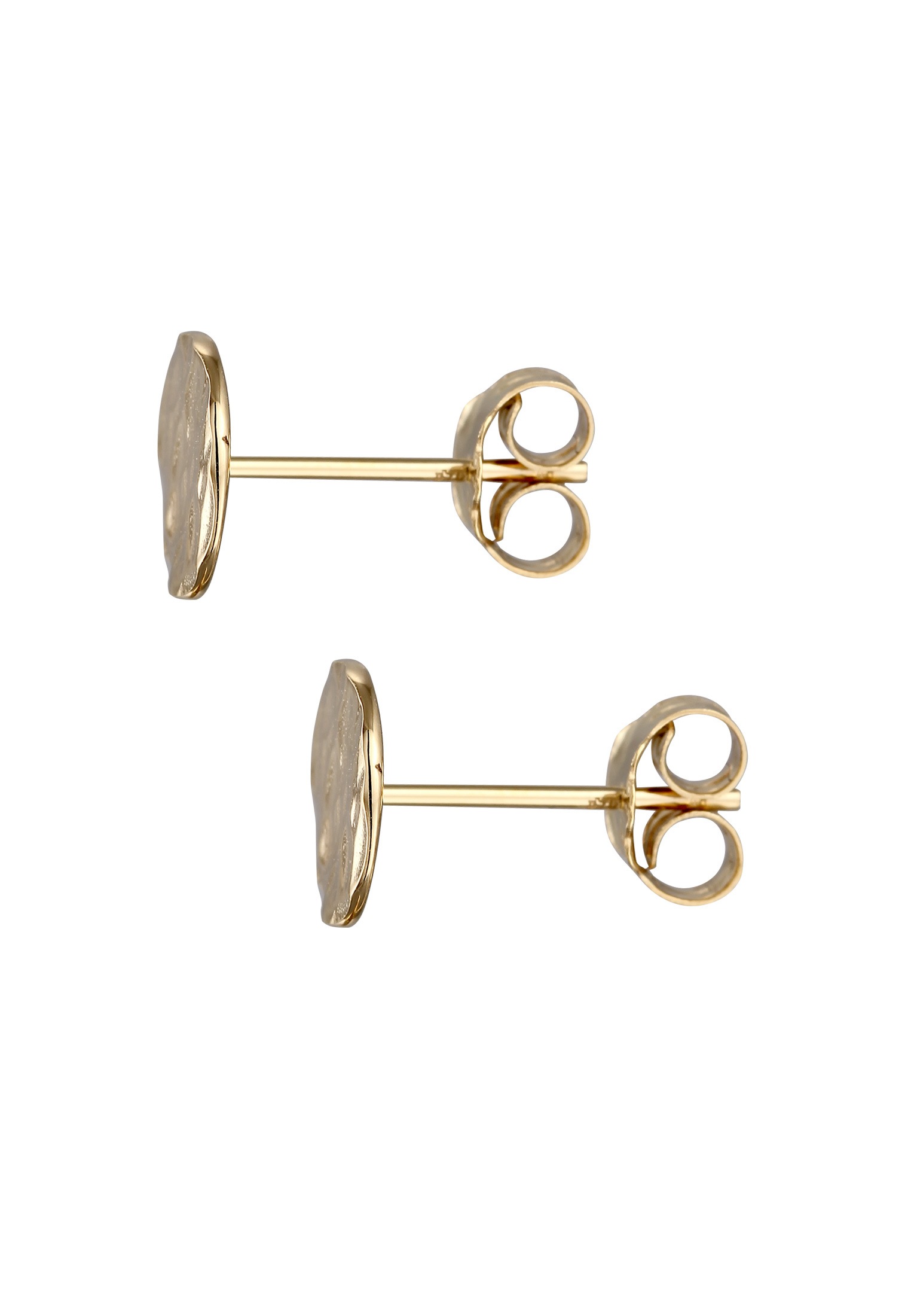 Kuzzoi Paar Ohrstecker »Ohrringe Ohrstecker Plättchen Gehämmert 375 Gelbgold«