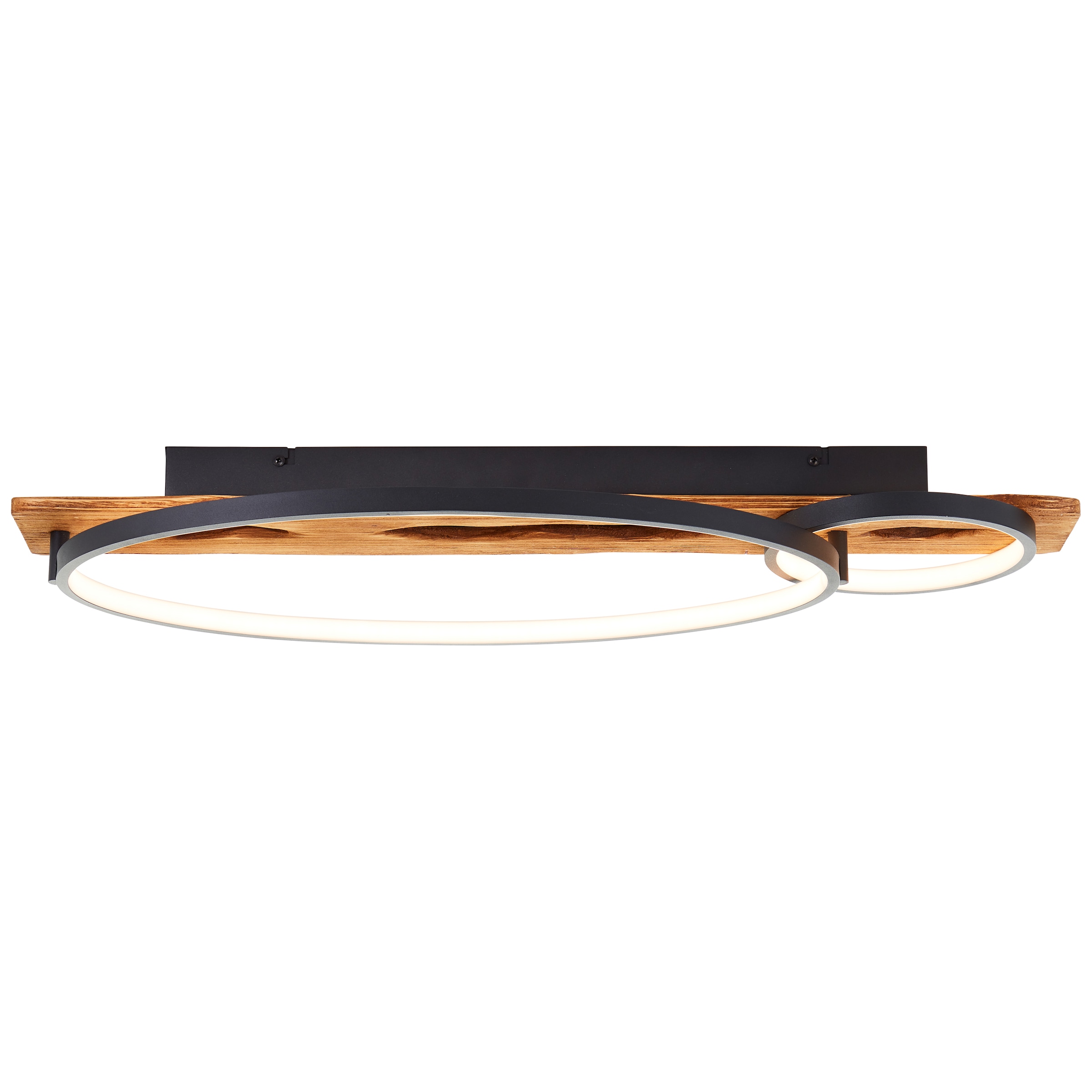 Brilliant LED Deckenleuchte »Pirus«, 70 x 30 cm, 3300 lm, 3000 K, dimmbar, schwarz/holz