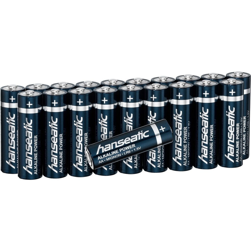 Hanseatic Batterie »20er Pack Alkaline Power, AA Mignon«, LR06, (Packung, 20 St.)