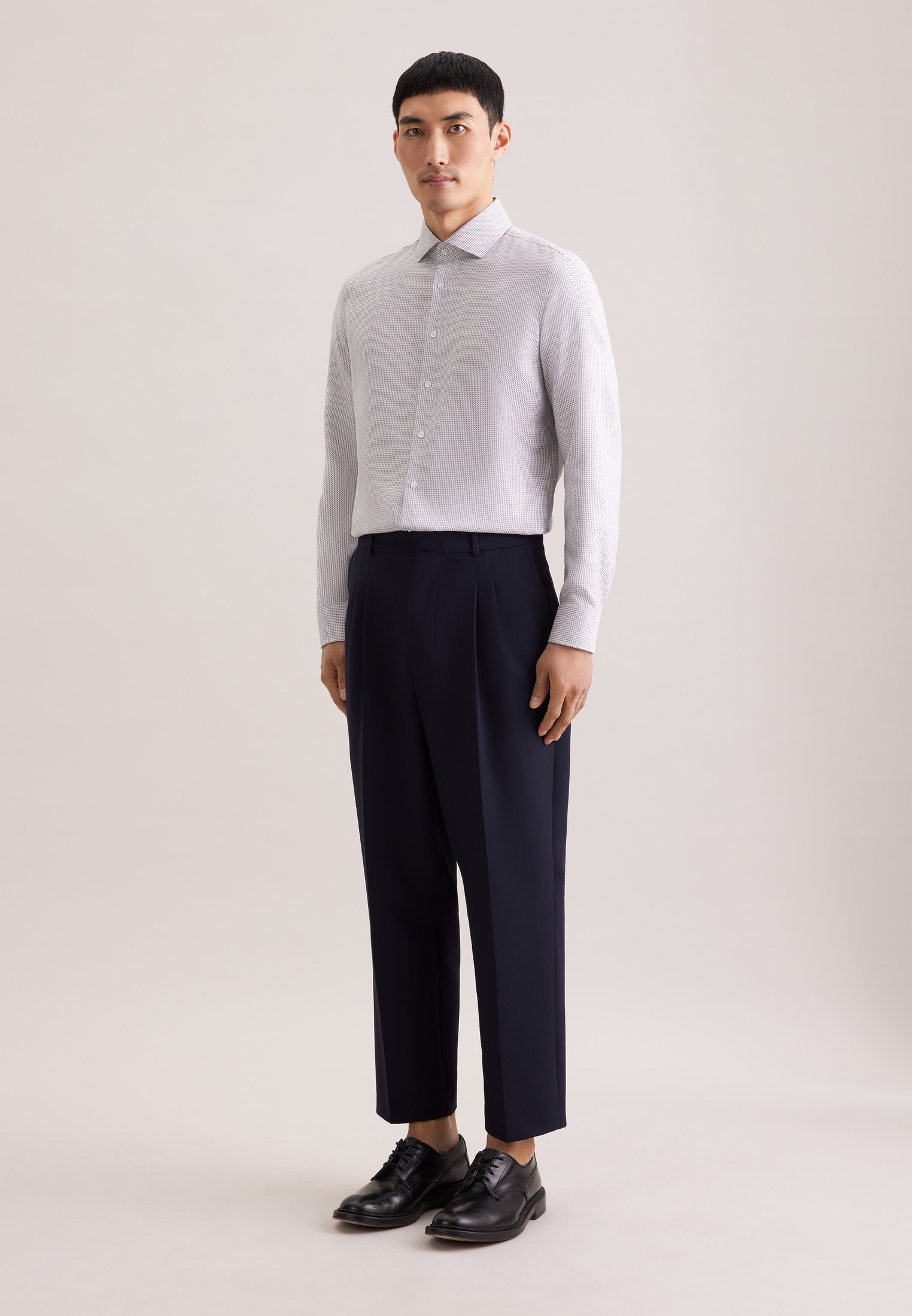 seidensticker Businesshemd »Schwarze Rose« Shaped 1/1 Kentkragen Struktur