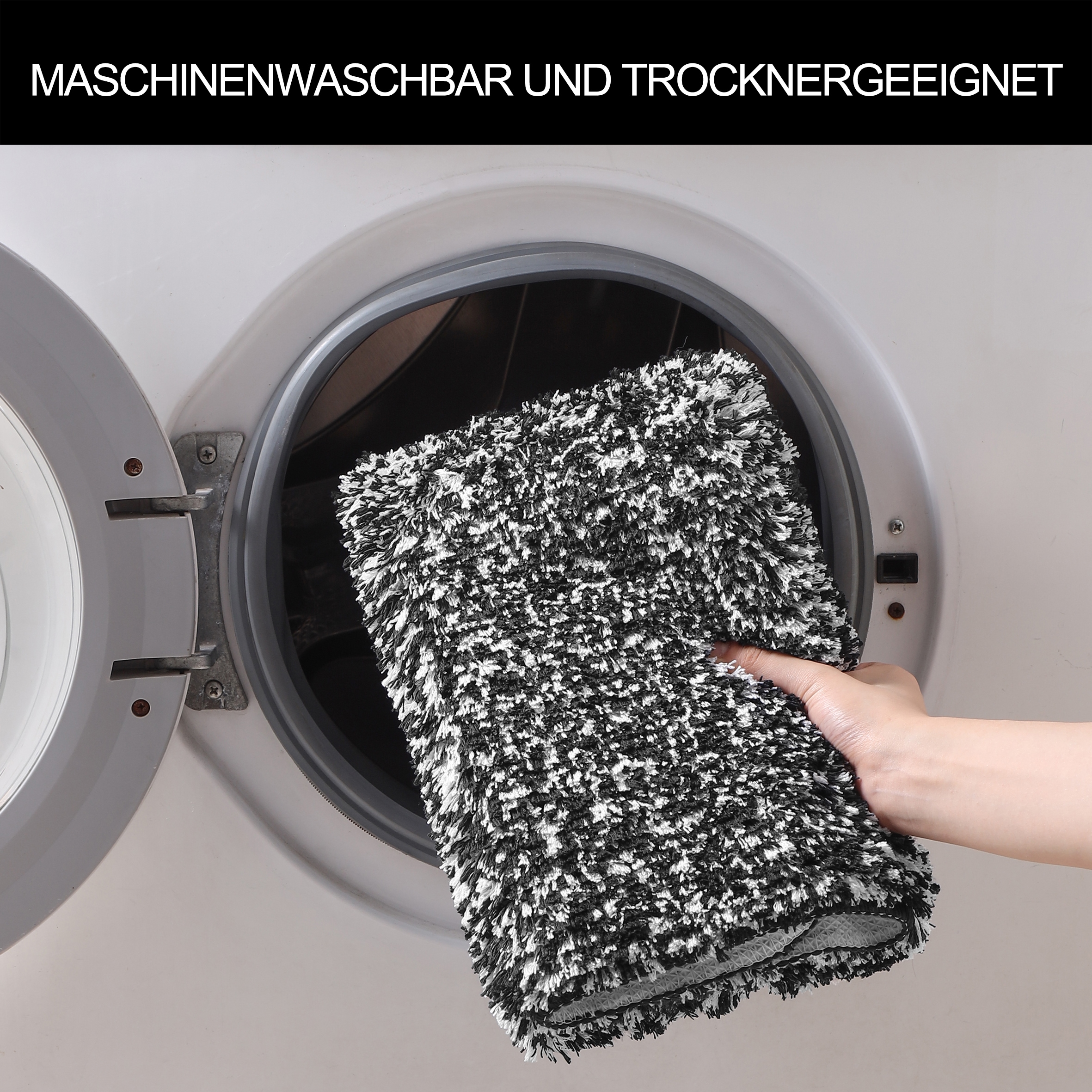 OTTO home Badematte »Vanessa meliert, Badvorleger, Badezimmer Teppich, Duschvorleger« Höhe 20 mm rutschhemmend beschichtet strapazierfähig Badteppich, weiche Haptik, unifarben