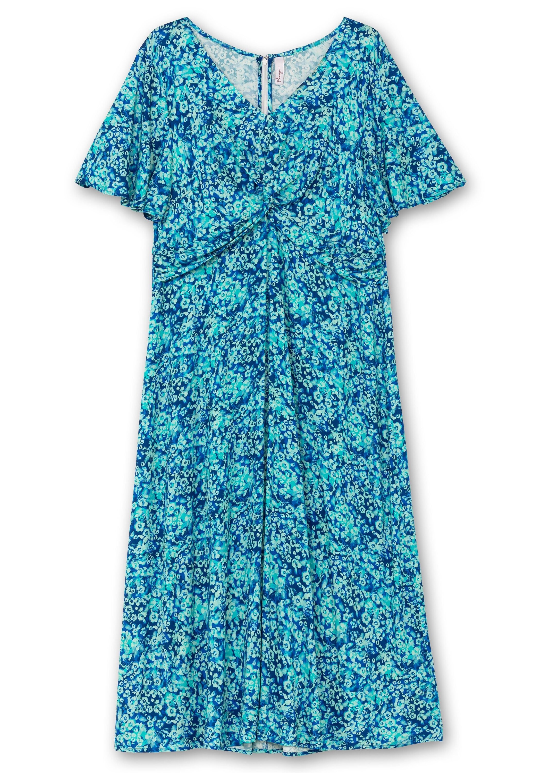 Sheego Sommerkleid »Maxikleid mit Knotendetail in der Taille«, mit Knotendetail in der Taille
