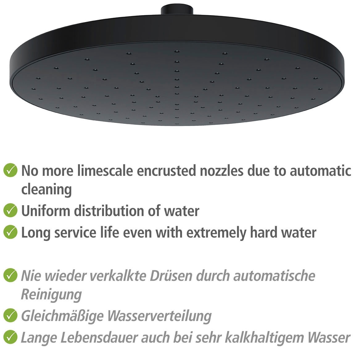 WENKO Regenduschkopf »Automatic Cleaning«, (1 tlg.), Ø 22,5 cm