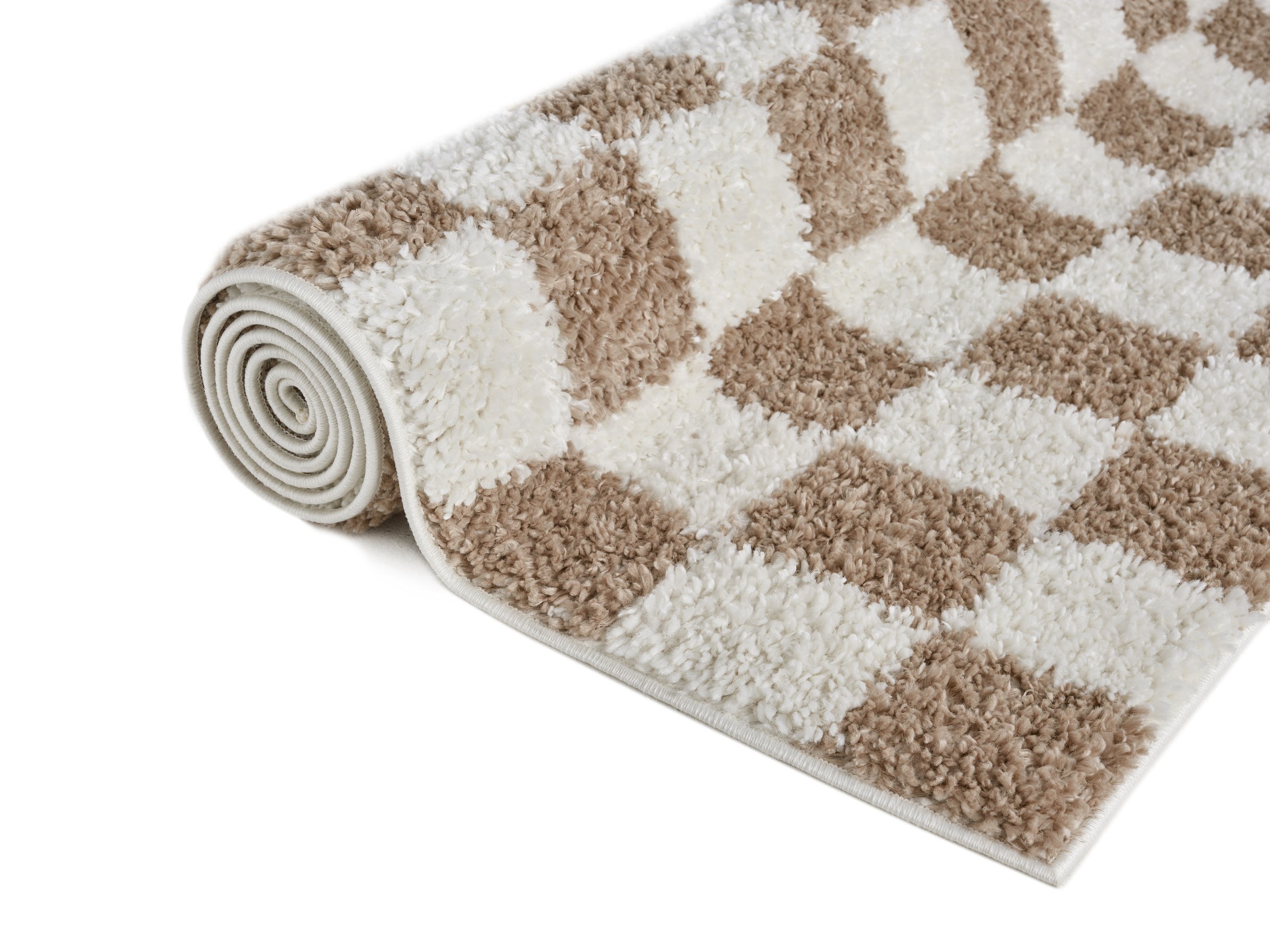 OTTO home Hochflor-Teppich »Kiiki, Karo-Muster« rechteckig 30 mm Höhe Kariert, auffälliges Schachbrettmuster, Wohnzimmer, Schlafzimmer