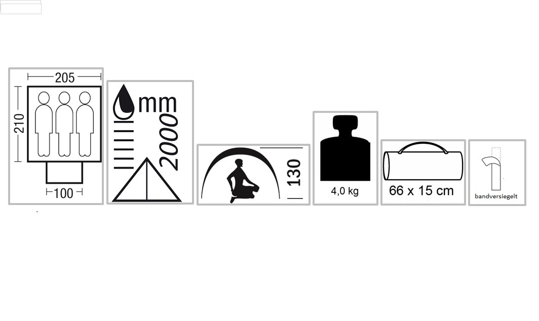 EXPLORER Kuppelzelt »Iglu Zelt 3 Personen Campingzelt wasserdicht winddicht Ventilation« 3 Personen