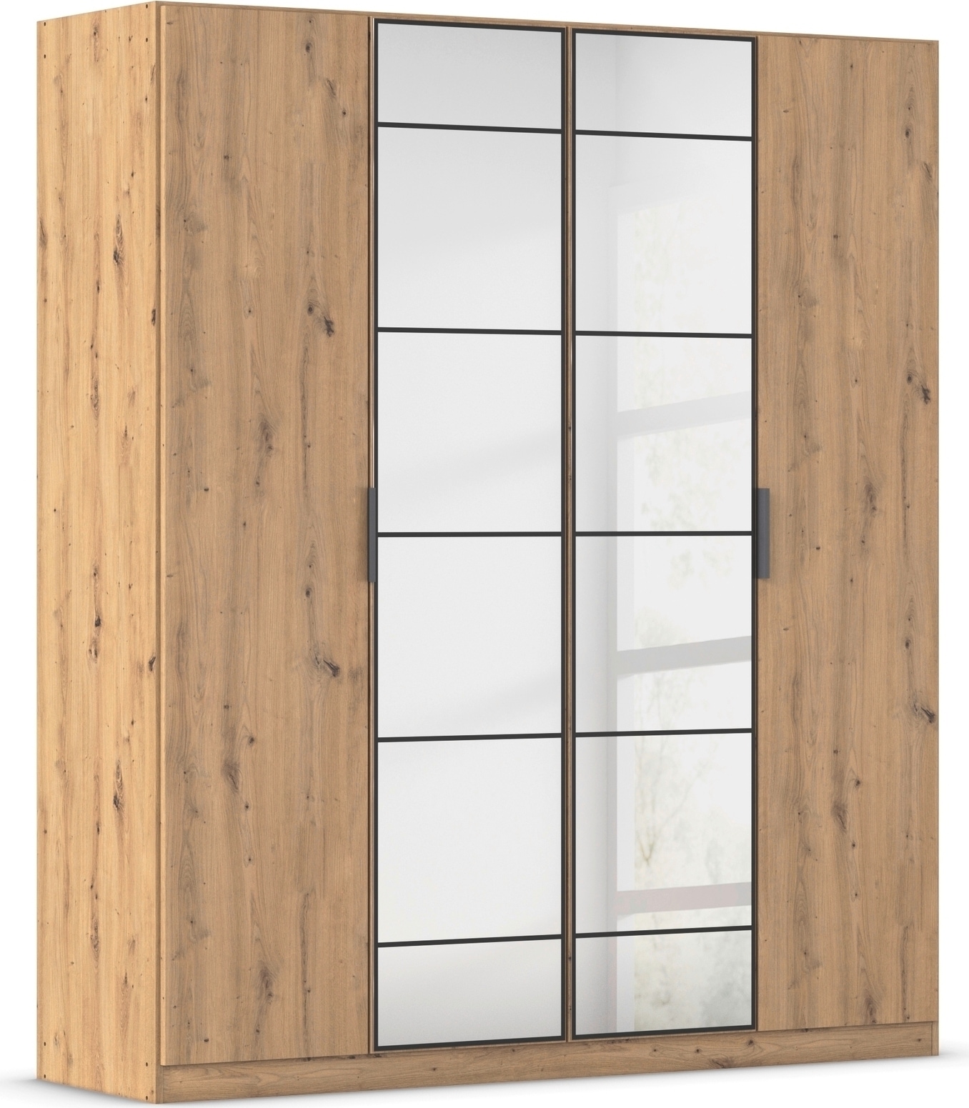 rauch Drehtürenschrank »Kleiderschrank Schrank Garderobe Schlafzimmerschrank ACERO« Breiten 181/226/271 cm, Höhe 210 cm,  Mitteltüren mit Spiegel in moderner Loft-Optik MADE IN GERMANY