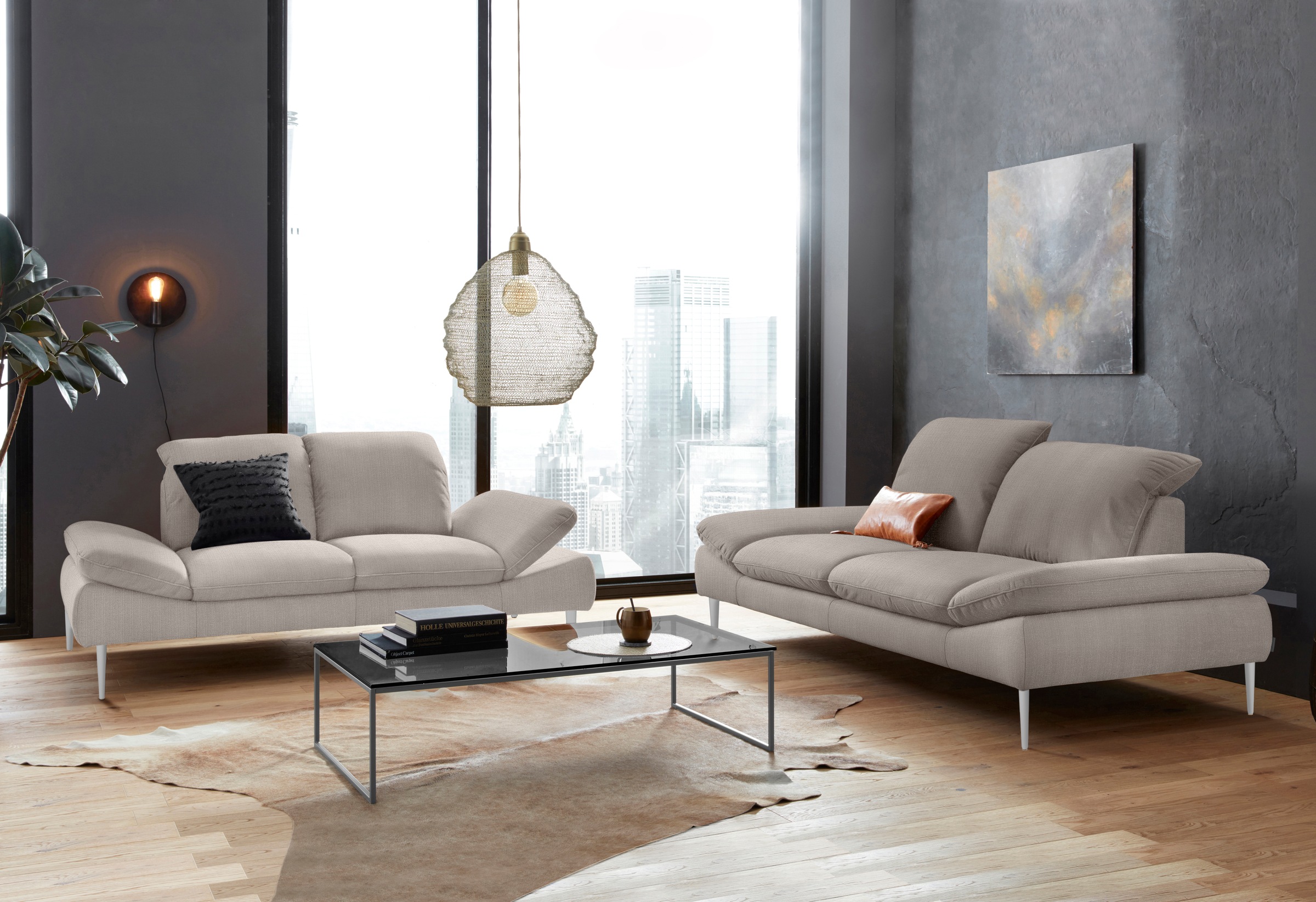 W.SCHILLIG 2,5-Sitzer »enjoy&MORE«, mit Sitztiefenverstellung, Füße Chrom glänzend, Breite 232 cm