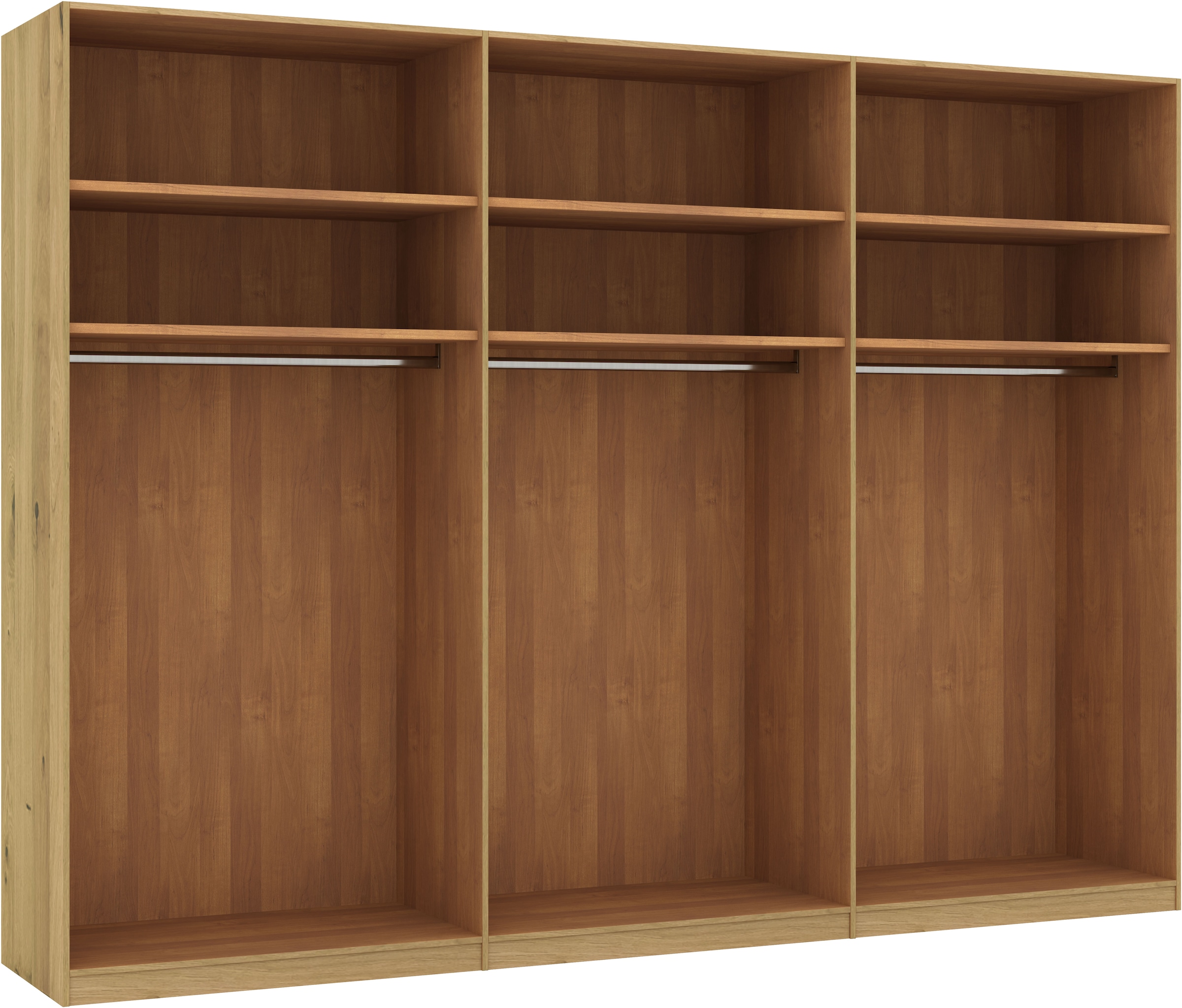 Musterring Drehtürenschrank »Savona, Kleiderschrank, Schrank, Garderobe, teilmassiv Eiche«, (mit Türdämpfern, mit Spiegel oder Glas, extra Böden, MADE IN GERMANY), Türen in Bianco-Eiche massiv, Spiegel-/Glastüren, verschiedene Größen