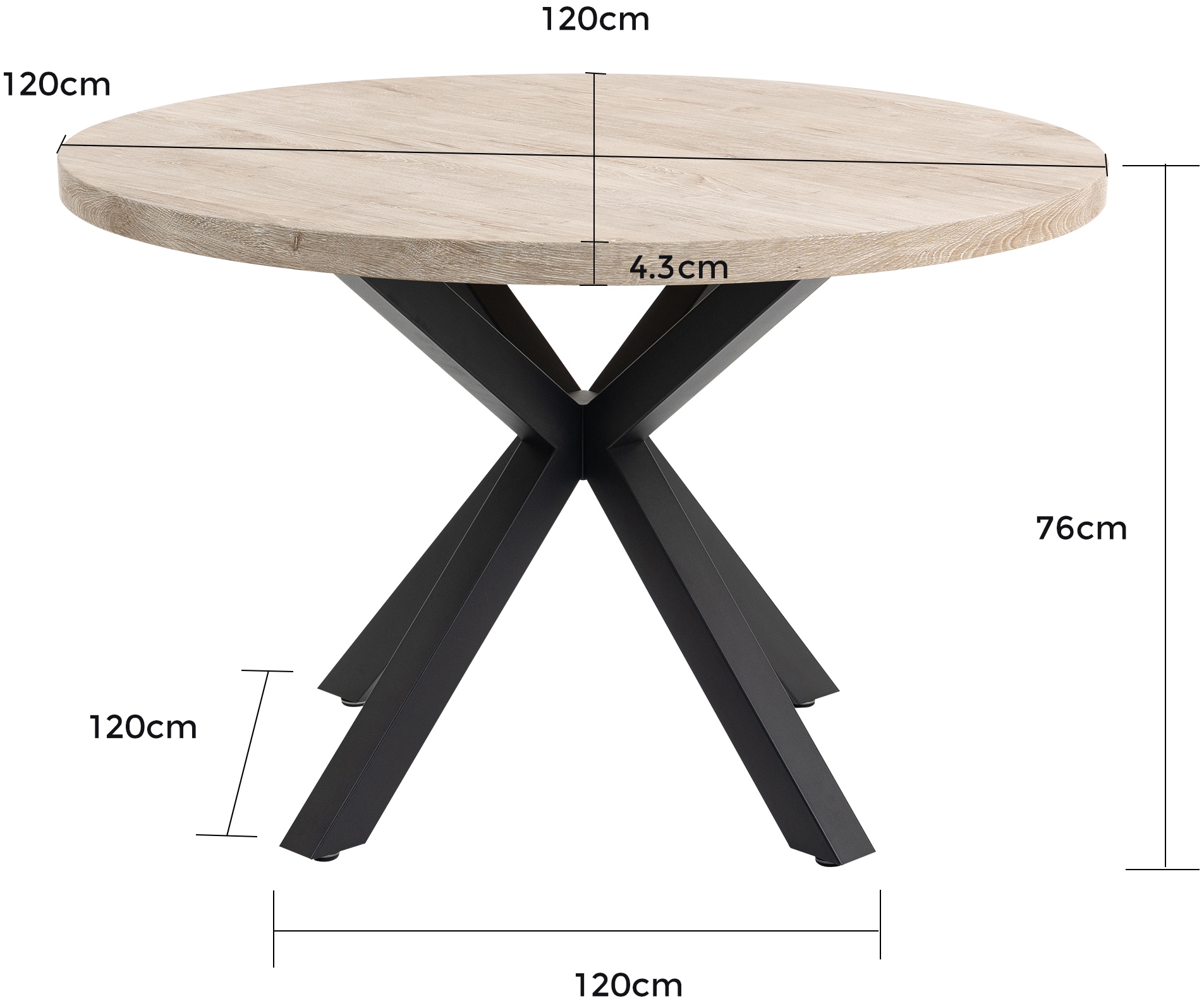 Duo Collection Esstisch »Damira Tisch rund BESTSELLER« Massives Metallgestell, Belastbarkeit bis 100 kg