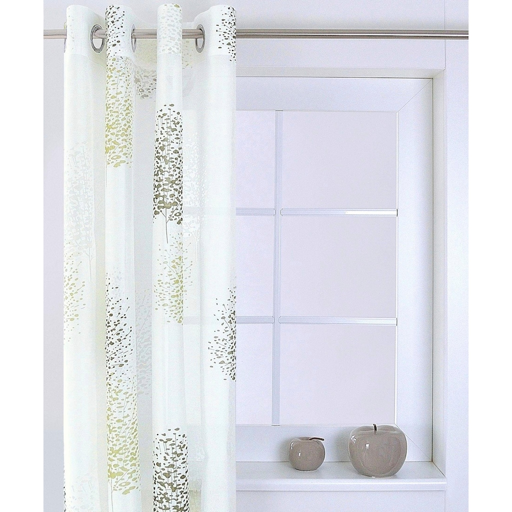 Kutti Vorhang »Belinda«, (1 St.), Gardine, halbtransparent, Ausbrenner, bedruckt, Viskose-Polyester