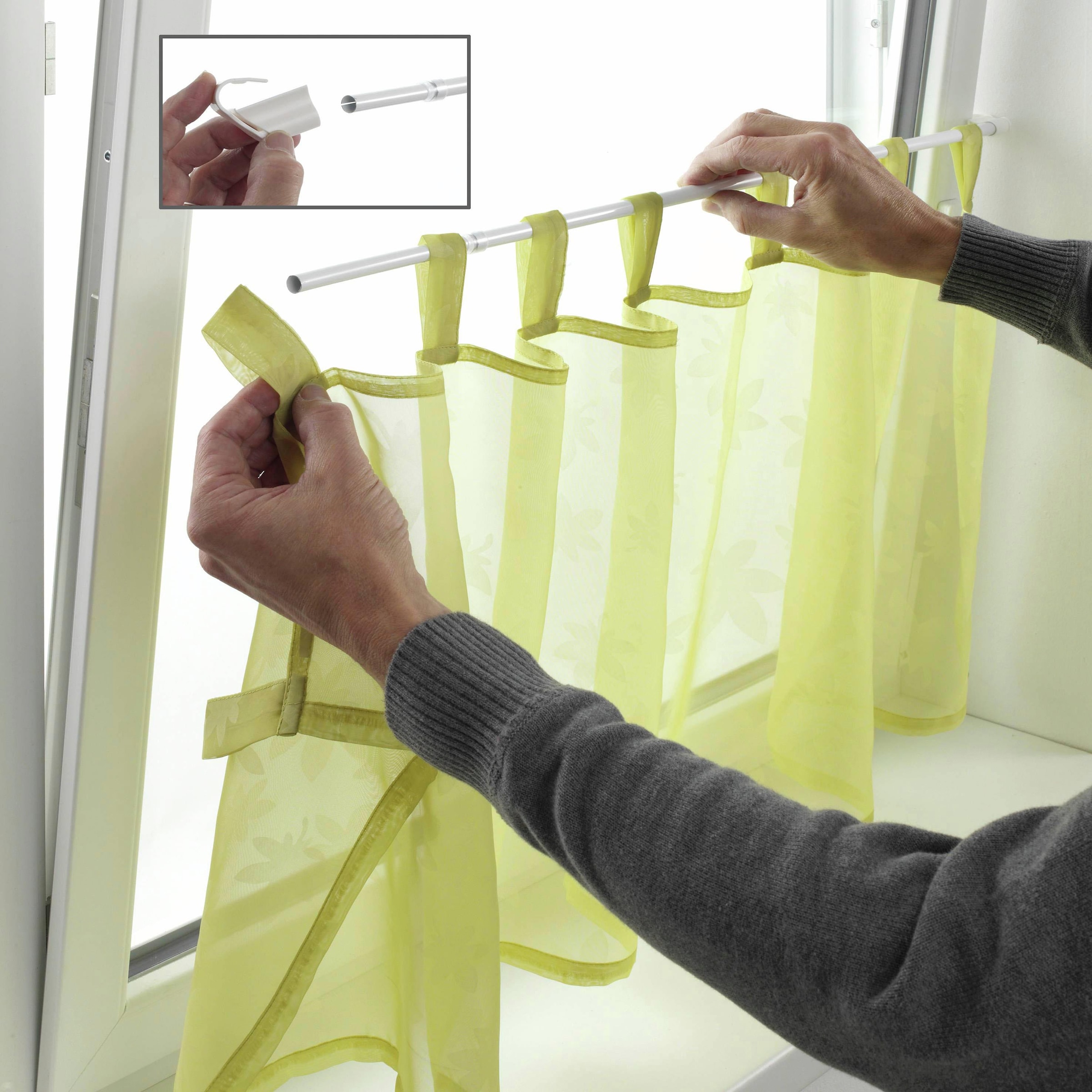 GARDINIA Scheibenstange »Spannvitrage« Ø 9 mm 1 läufig-läufig ausziehbar Serie Klemmvitrage Ø 10/12 mm