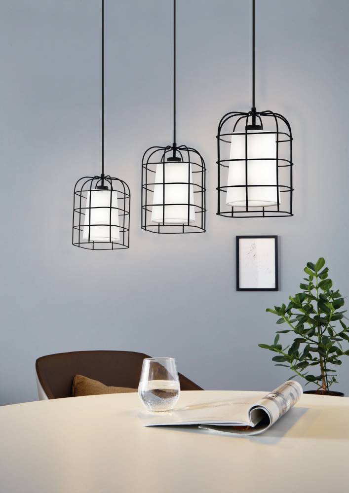 EGLO Hängeleuchte »BITTAMS«, 3 flammig, Leuchtmittel E27 | ohne Leuchtmittel, schwarz / L89 x 110 x 19 cm / exkl. 3 x E27 (je max. 28W) / aus Stahl