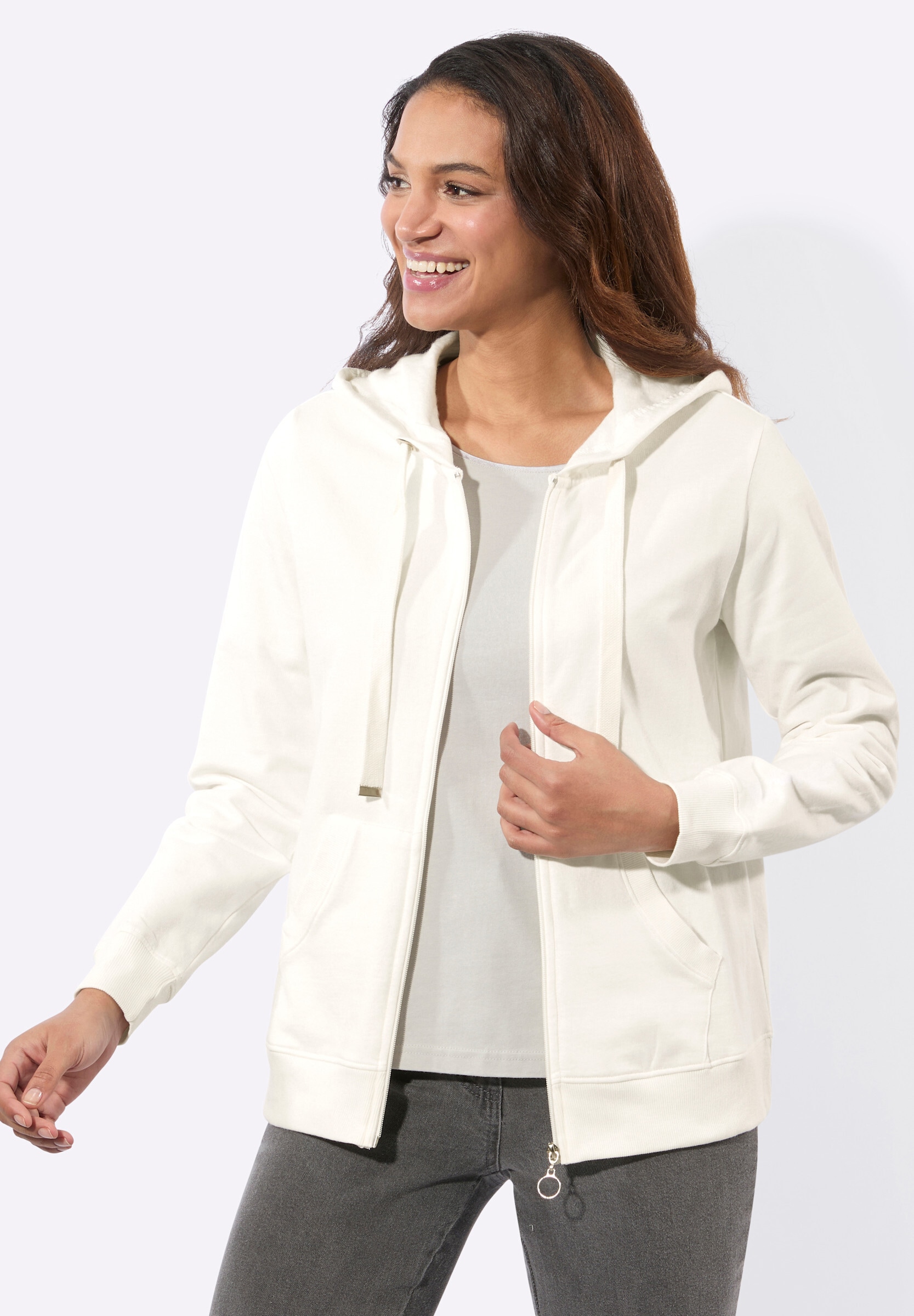 Witt Shirtjacke »Sweatjacke Sweatjacke mit Känguru-Taschen«