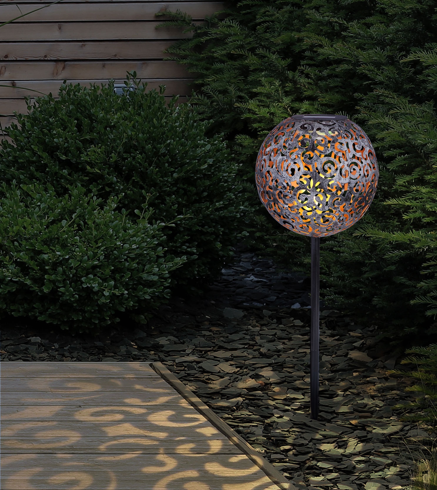 GLOBO LIGHTING LED Solarleuchte »SOLAR« LED-Modul 1 Stk. Warmweiß Solarlampe für Garten, Toller Lichteffekt, Solarkugel mit Erdspieß