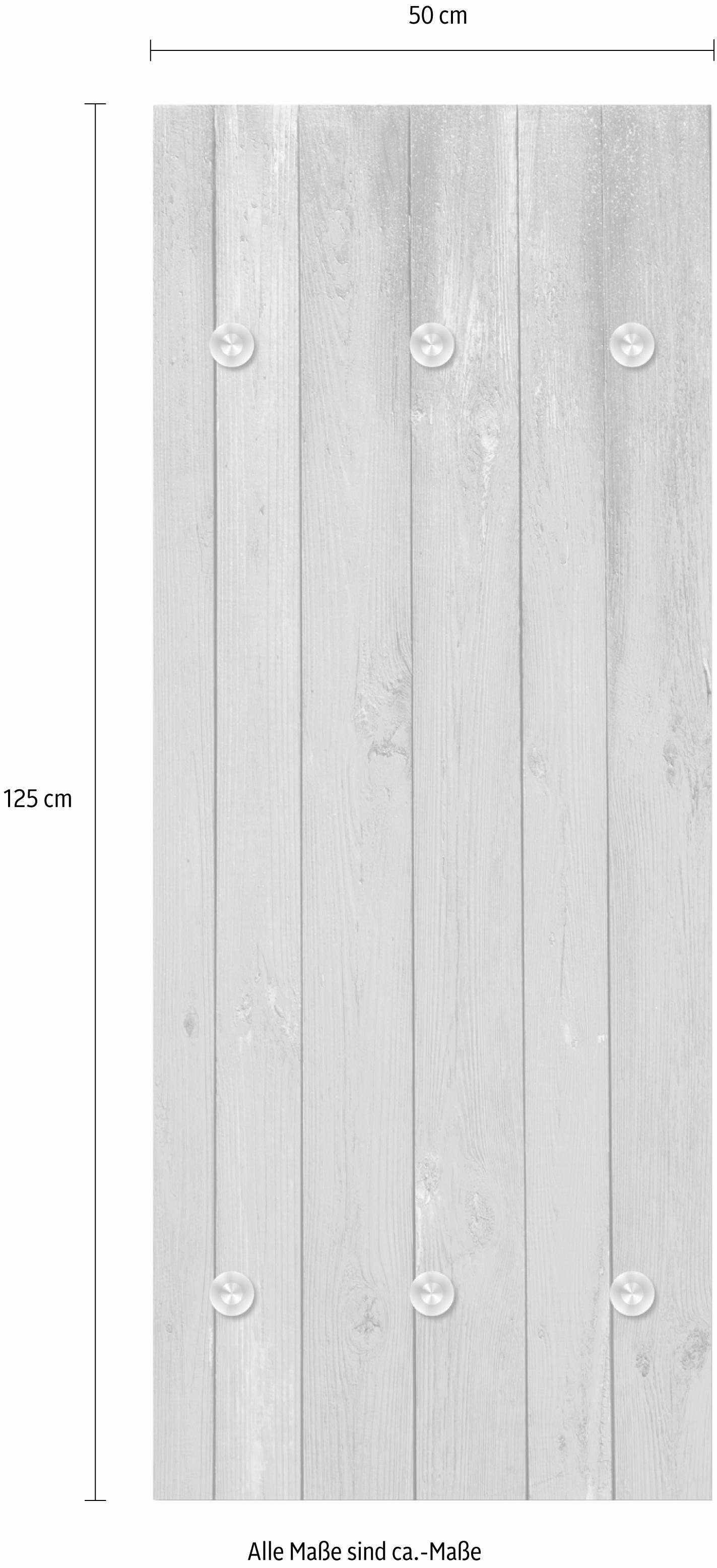 queence Garderobenleiste »Holzbretter«, mit 6 Haken, 50 x 120 cm bequem  bestellen