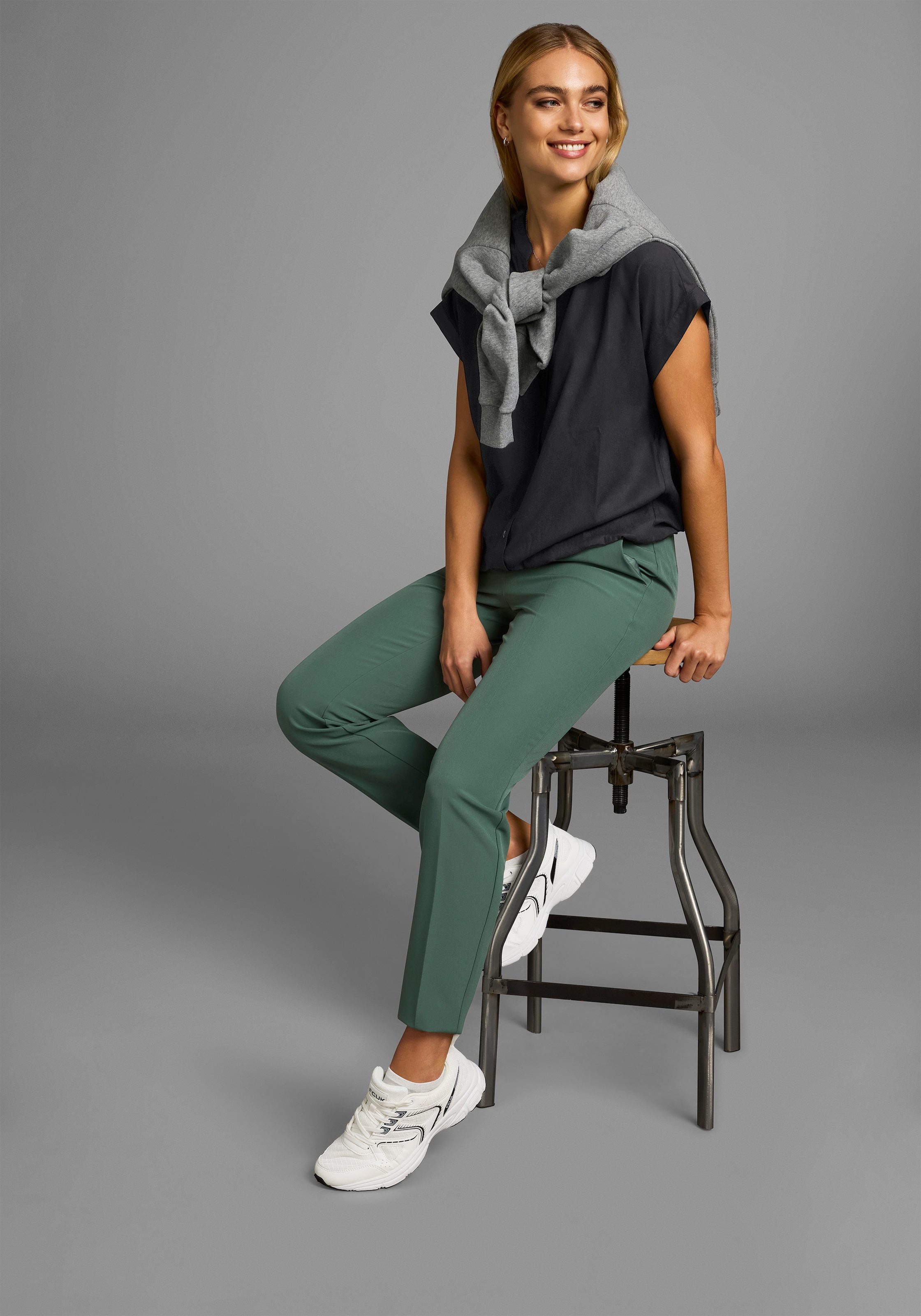 Boysen's Hemdbluse, im Oversized-Style mit Ballonsaum