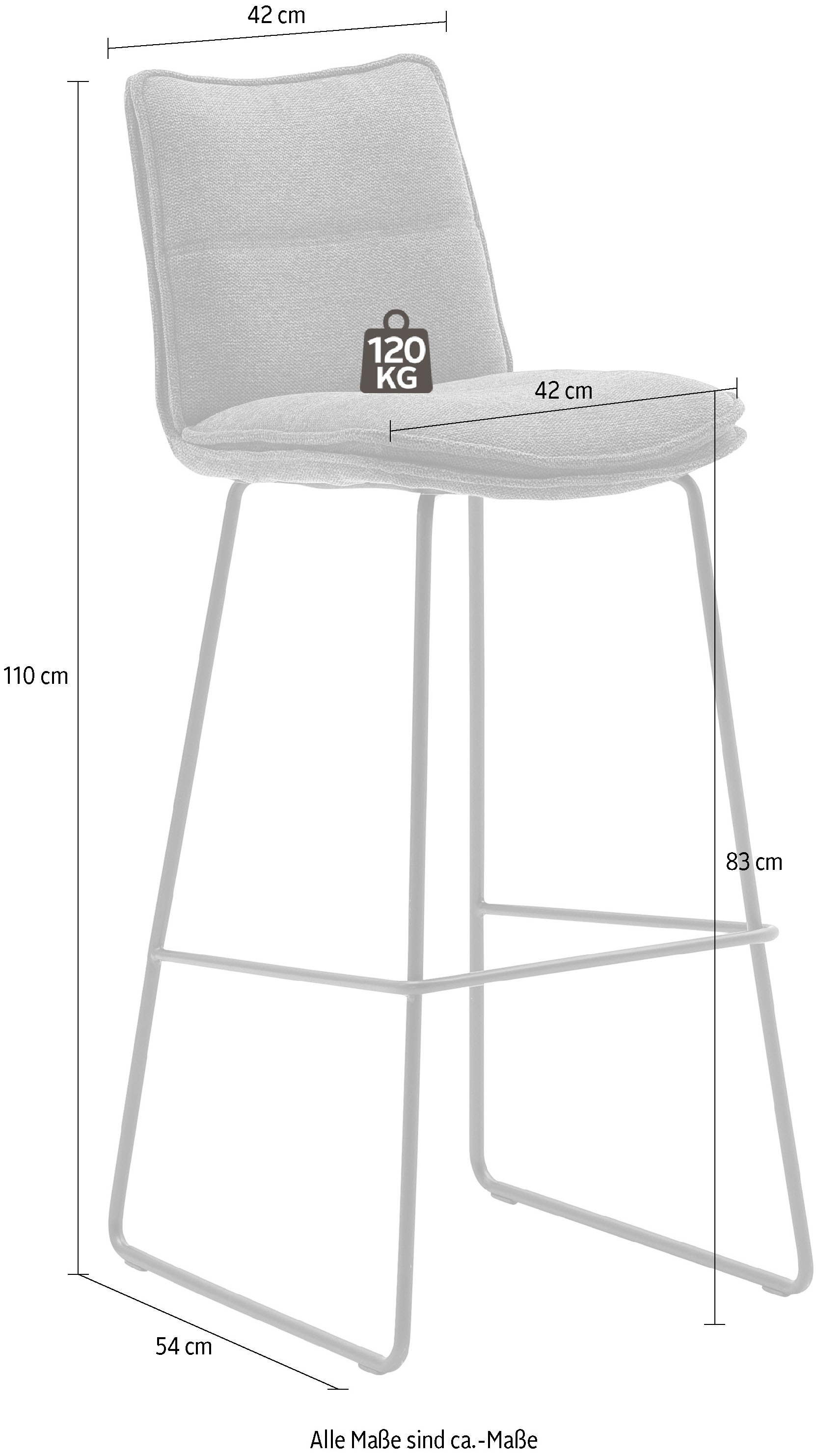 MCA furniture Kg bis (Set, 2 180°drehbar belastbar Barstuhl St., Raten Nivellierung, »Hampton«, mit auf 2-er), kaufen 120 Barhocker