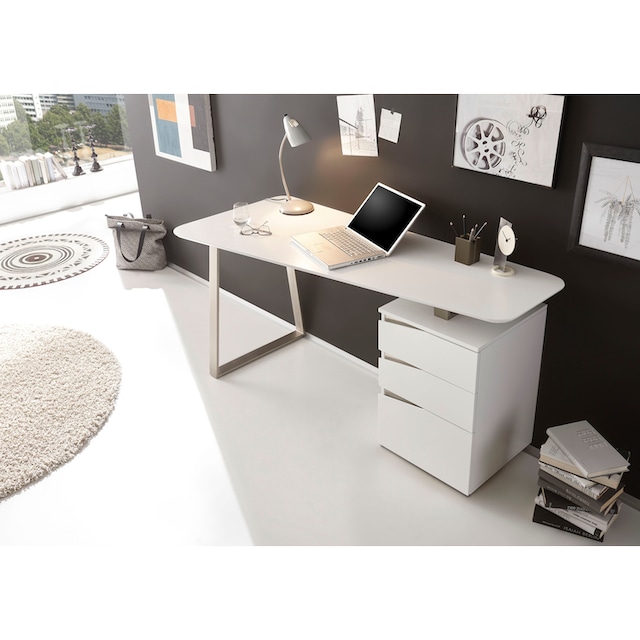 MCA furniture Schreibtisch »Tori«, weiß matt lackiert, mit 3 Schubladen, Breite  150 cm auf Rechnung bestellen