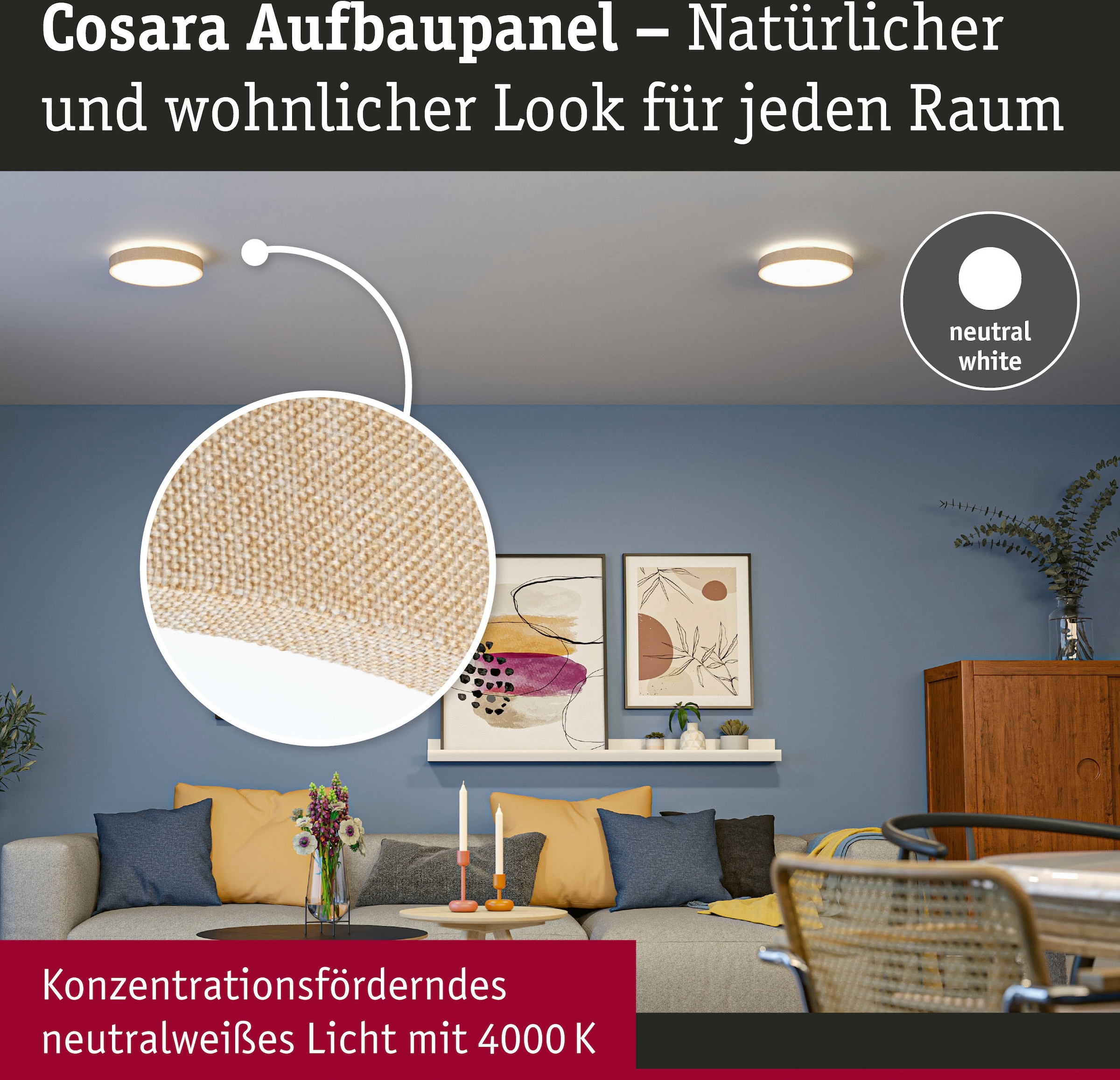 Paulmann LED Panel »Cosara 15W 4000K 300mm IP44«, 1 flammig