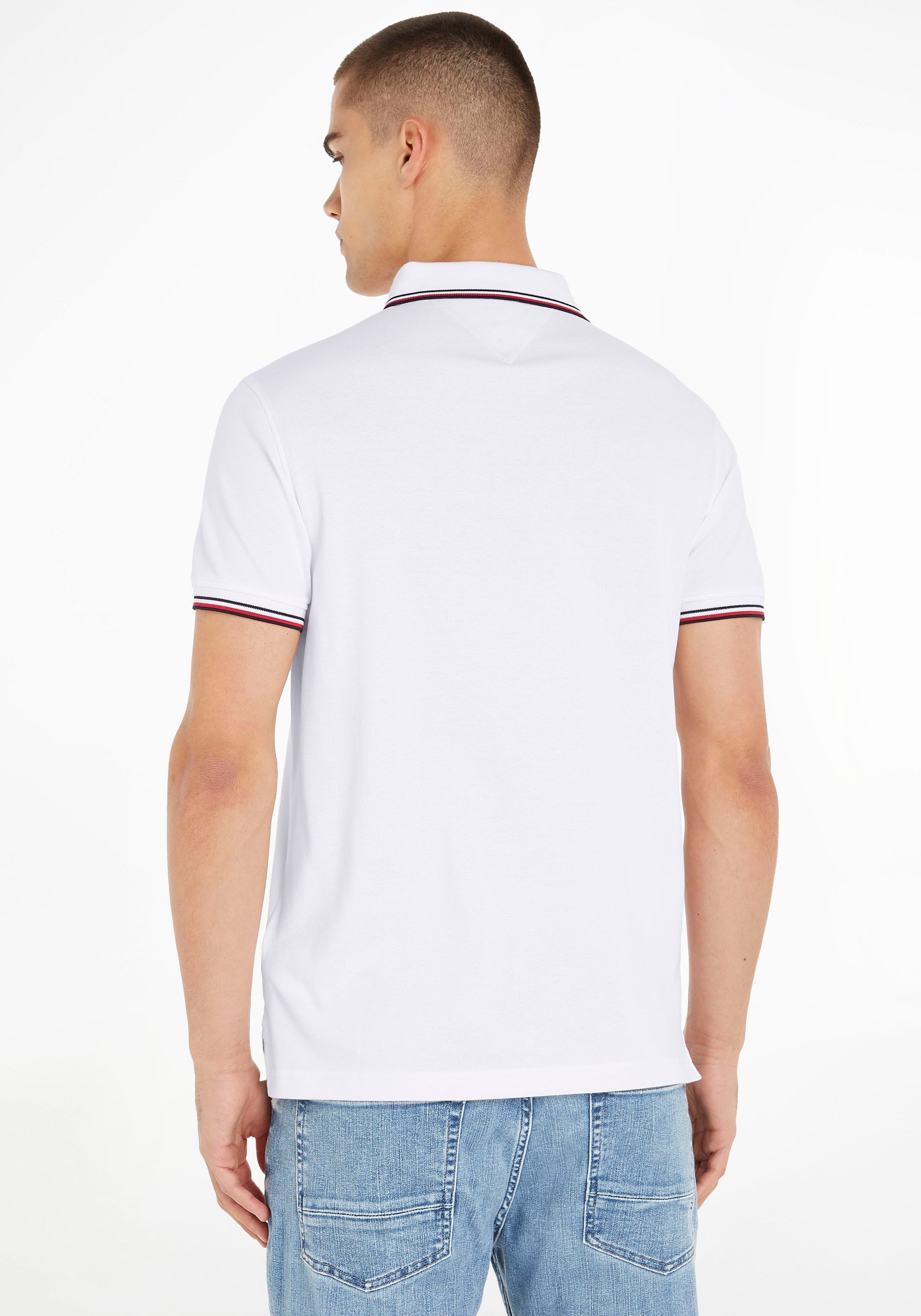 Tommy Hilfiger Poloshirt »1985 RWB TIPPED SLIM POLO«, mit TH-Farben an Ärmel und Kragen