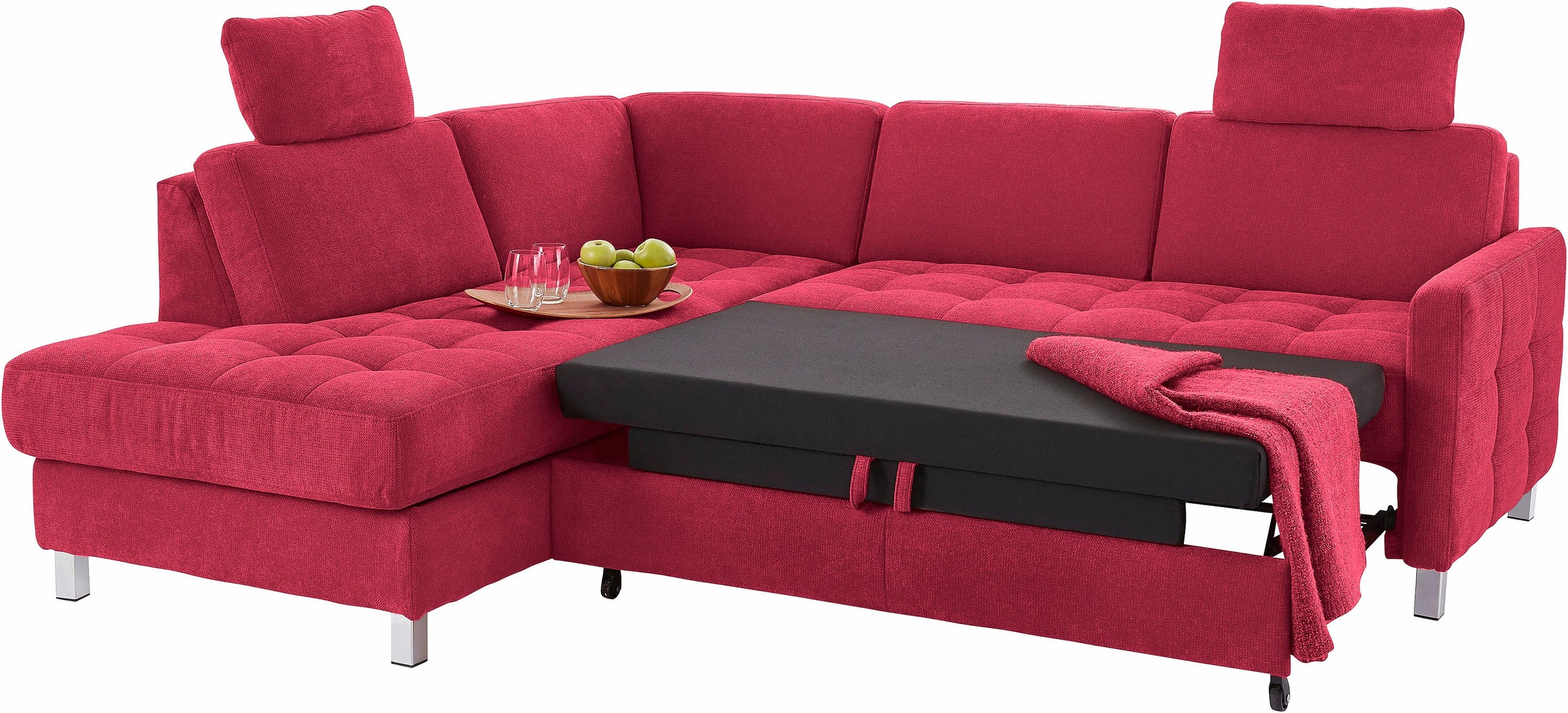 sit&more Ecksofa »Pablo L-Form«, wahlweise mit Bettfunktion