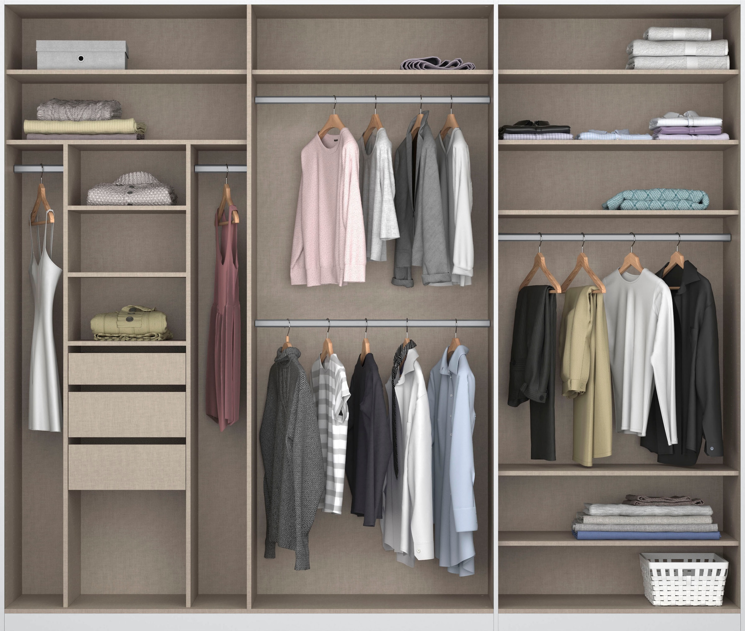 rauch Drehtürenschrank »Kleiderschrank Schrank Garderobe TOPSELLER OTELI inkl. Inneneinteilung«, mit 3 Innenschubladen extra Böden optional mit Spiegel MADE IN GERMANY