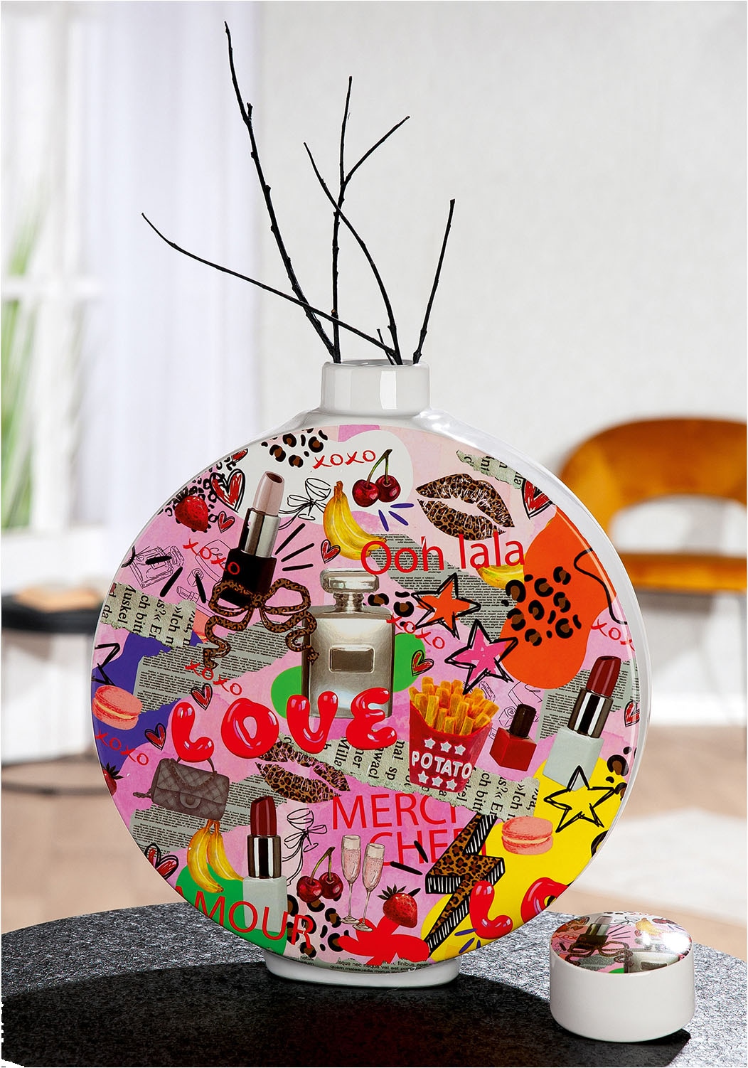 GILDE Tischvase »Deckelvase OOH LALA«