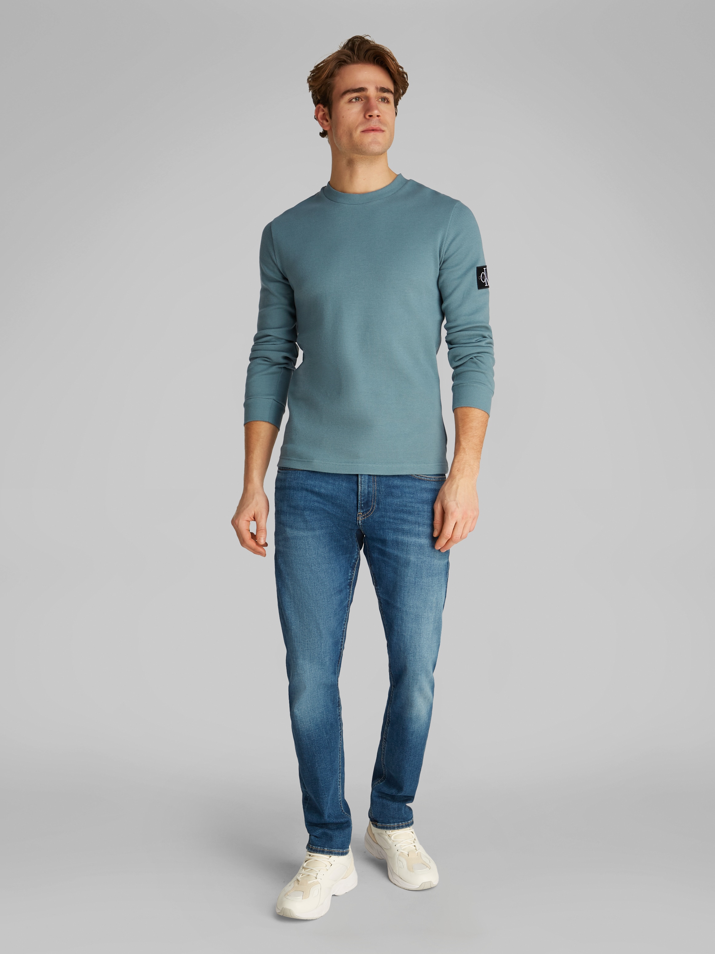 Calvin Klein Jeans Langarmshirt »BADGE WAFFLE LS TEE«, mit Logopatch