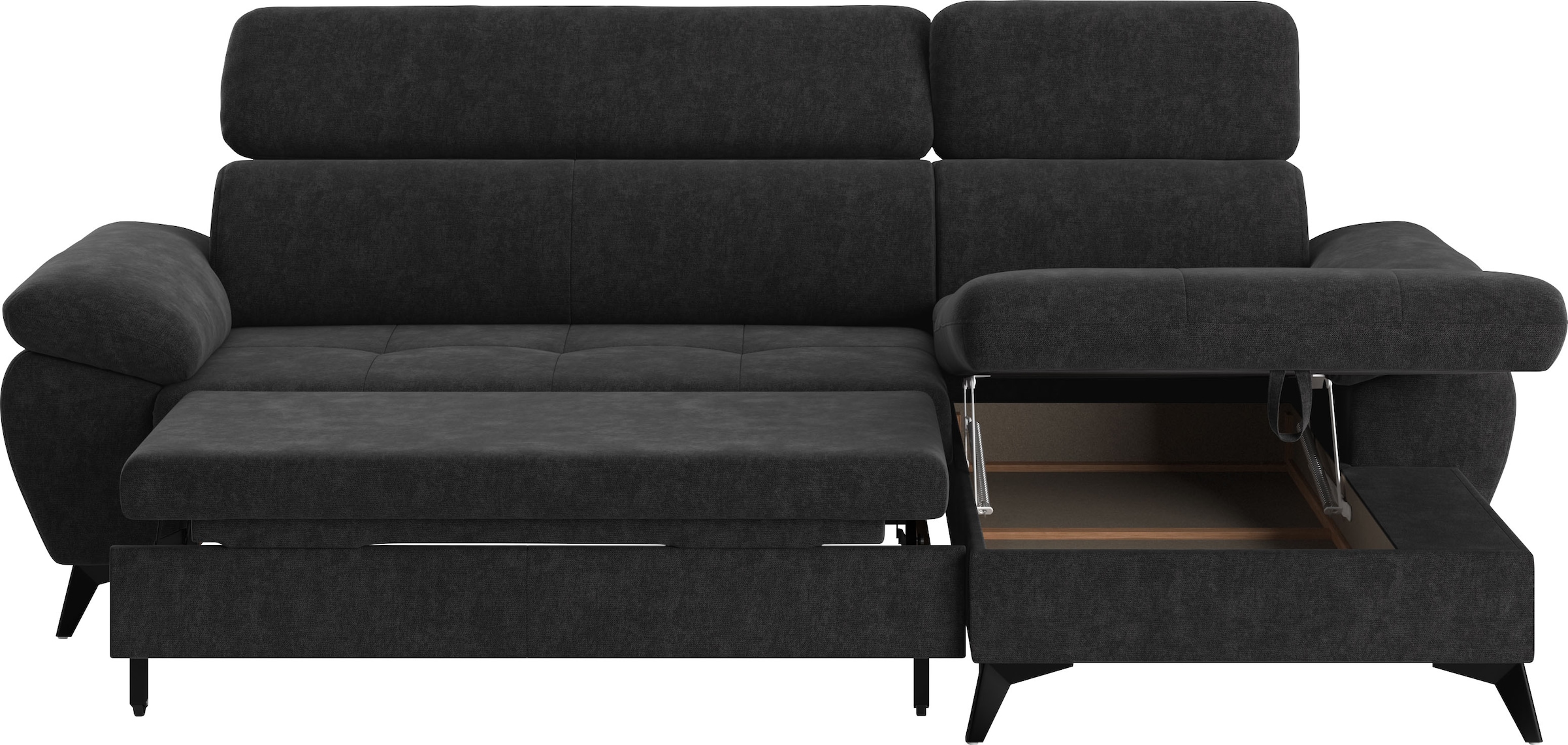 COTTA Ecksofa »Hudson L-Form«, inkl. verstellbare Kopfstützen, wählbar mit Bettfunktion und Stauraum