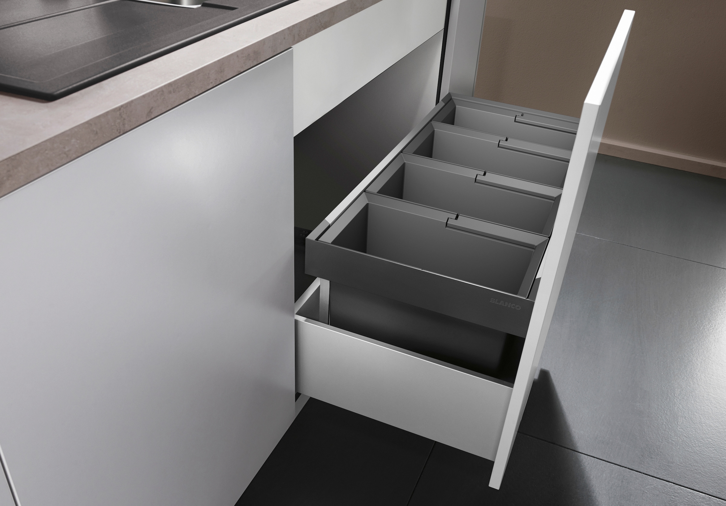 Blanco Mülltrennsystem »Flexon II 90/4«, 4 Behälter, Kunststoff, Stahlblech, 900 mm Untermass