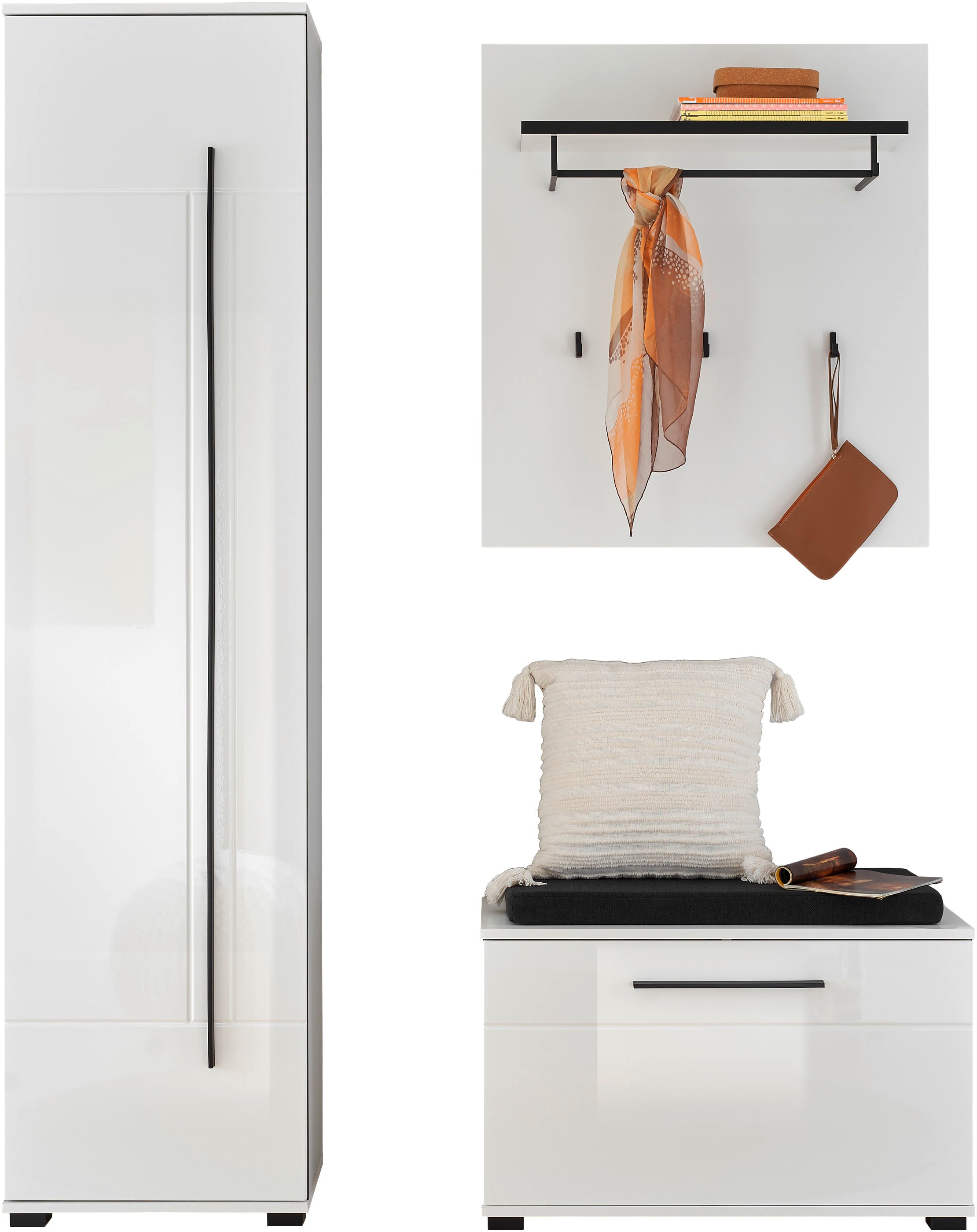 Home affaire Garderoben-Set »Cantara, moderne Garderobe, Komplettset mit viel Stauraum« Komplett-Set, 3 Stk. tlg.