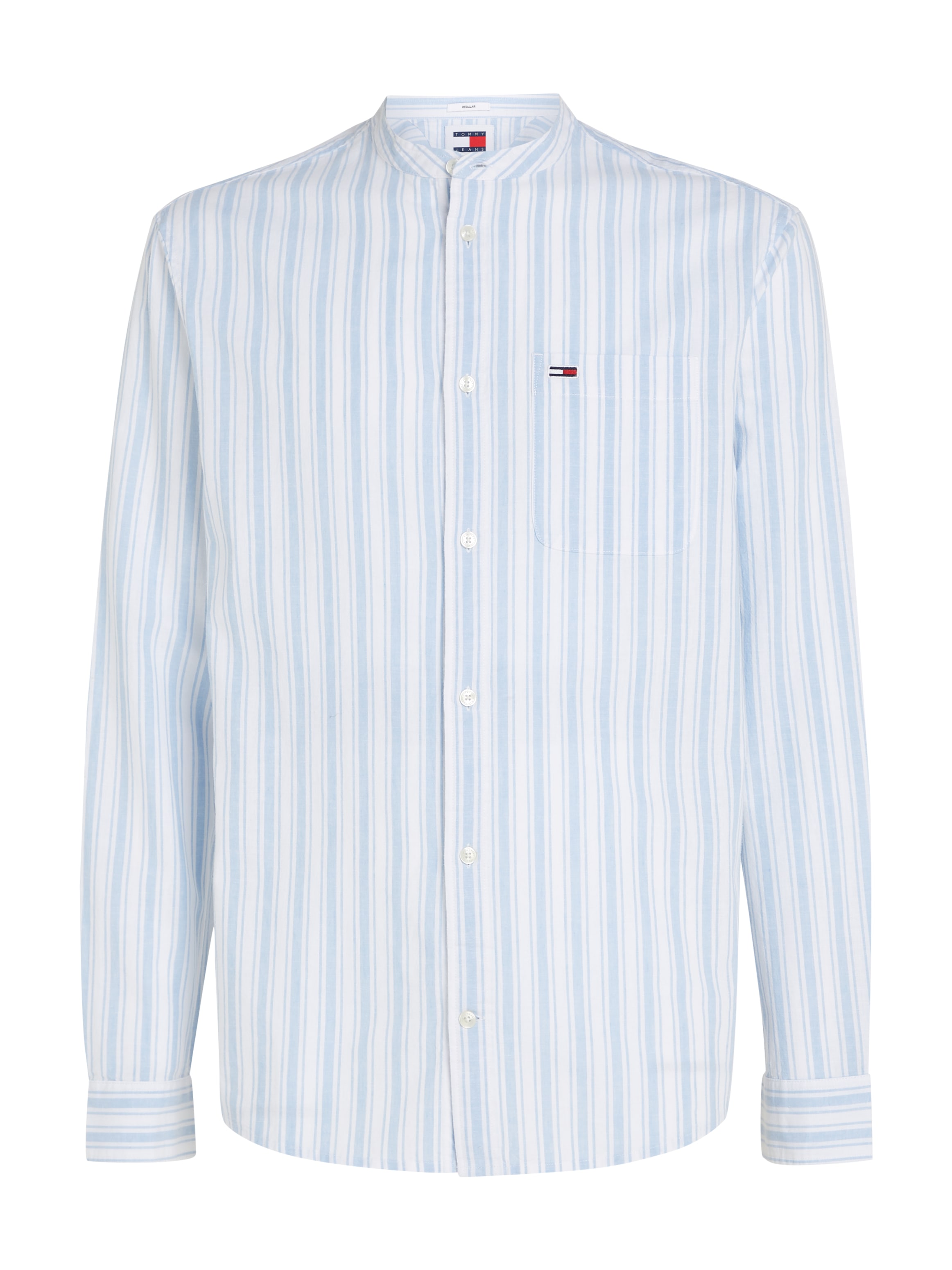 Tommy Jeans Langarmhemd »TJM MAO STRIPE LINEN BLEND SHIRT«