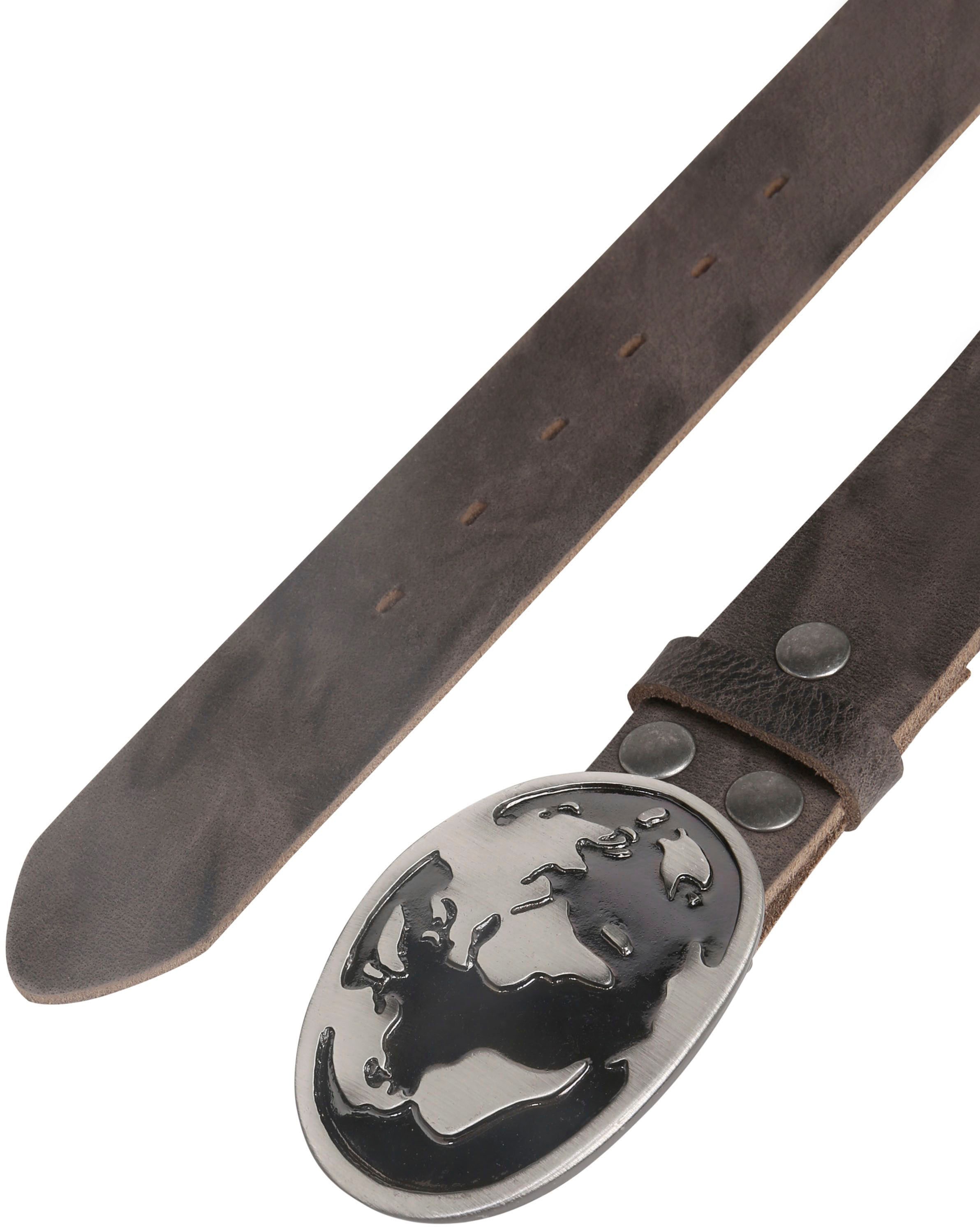 Rettungsring Gürtel Ledergürtel mit Weltkarten-Schließe, rustikales Design