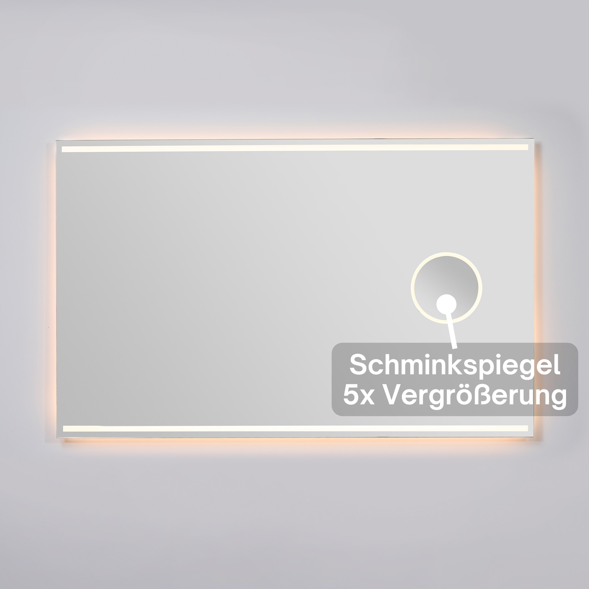 Loevschall Badspiegel »Focus, Spiegel mit Beleuchtung, Integrierter Schminkspiegel«, LED licht, Dänisches Design, Lichtspiegel, x5 Vergrößerung