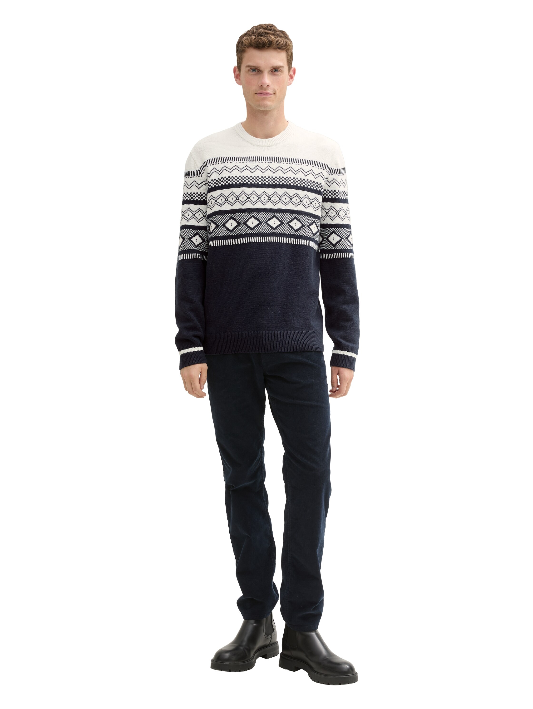TOM TAILOR Jacquardpullover mit Colorblock