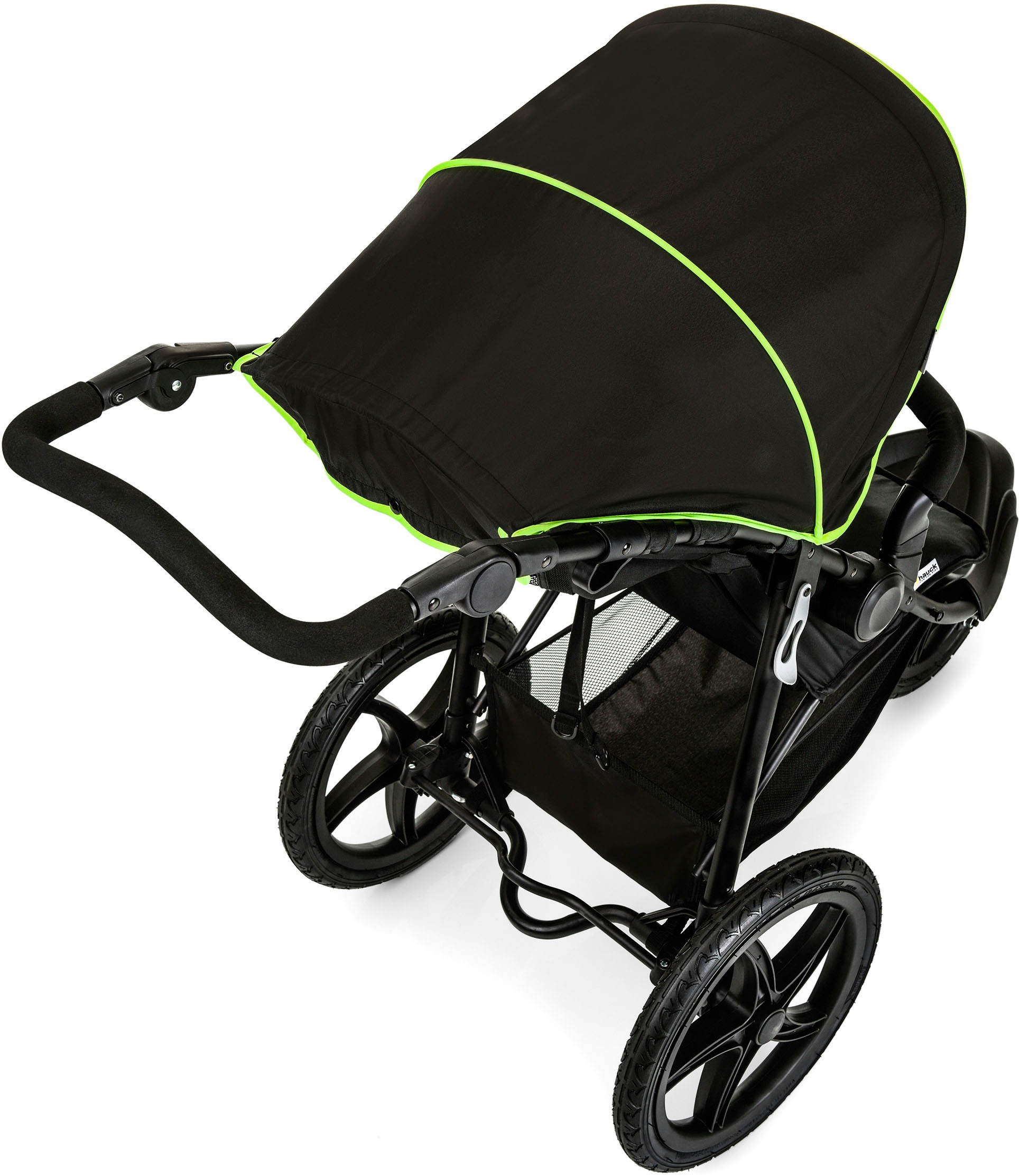 Hauck Dreirad-Kinderwagen »Runner black/neon yellow«, mit schwenk- und feststellbarem Vorderrad