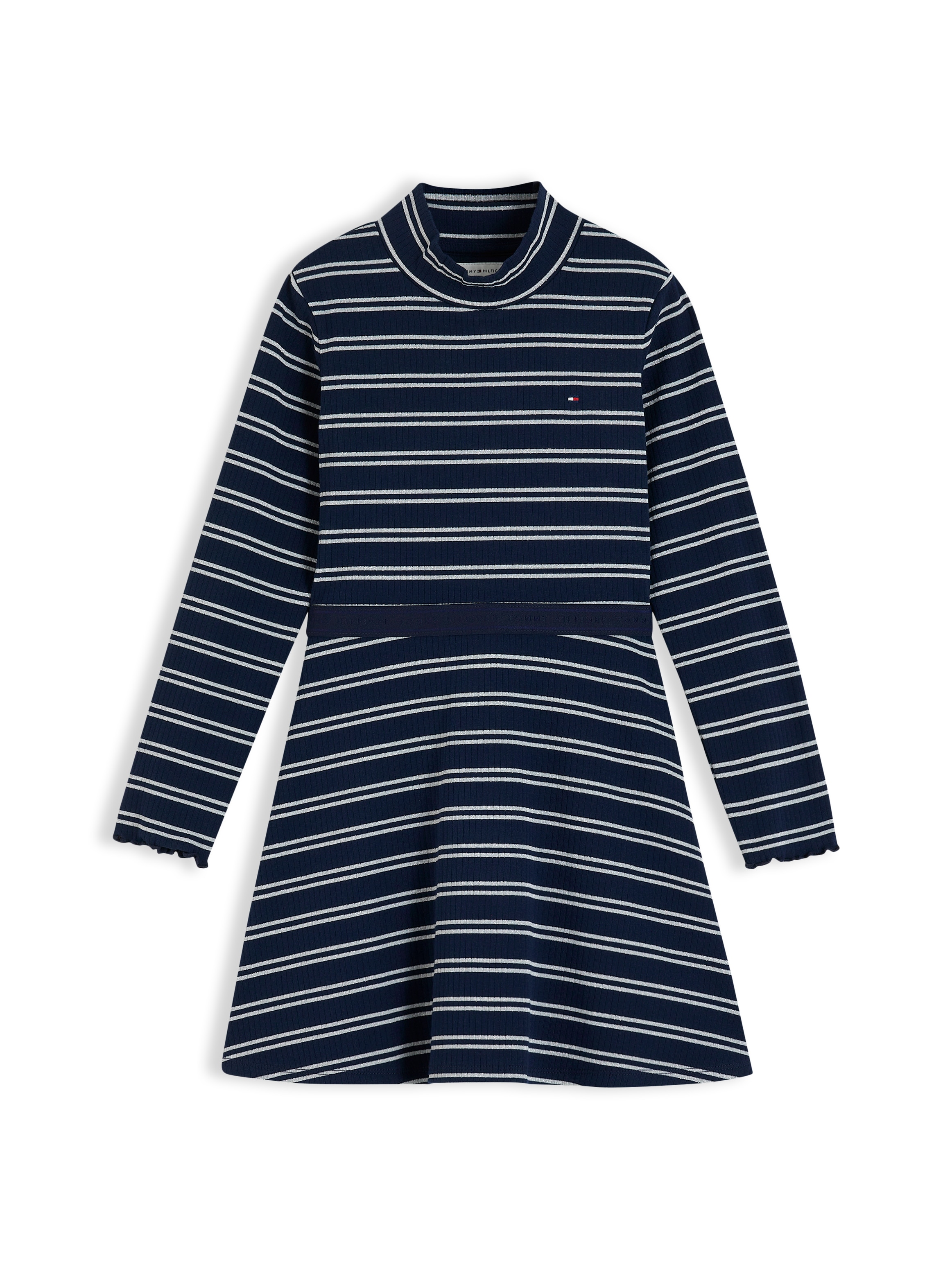 Tommy Hilfiger Skaterkleid Ohne Taschen Lurex-Details, Regular Fit, Kinder bis 16 Jahre
