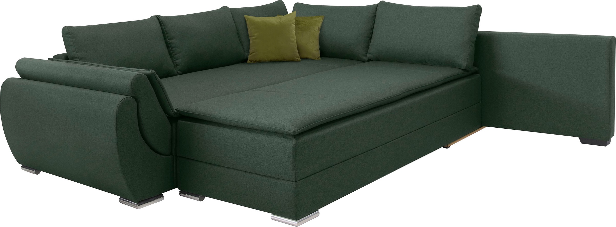INOSIGN Ecksofa »Göteborg«, mit Boxspring-Bettfunktion und Bettkasten, Dauerschlaffunktion, Topper