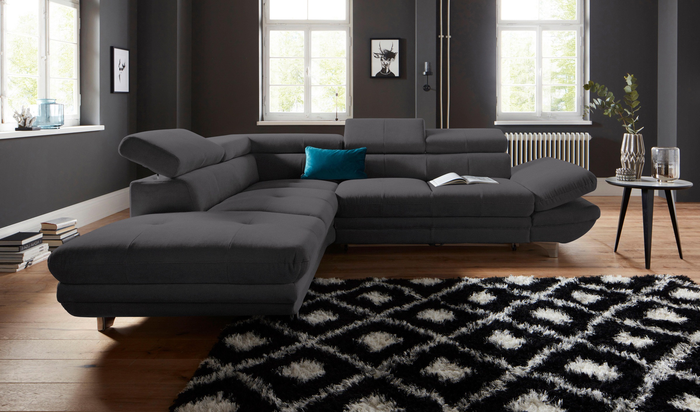 COTTA Ecksofa »Enterprise L-Form«, mit Arm- & Kopfteilverstellung, wahlweise mit Bettfunktion